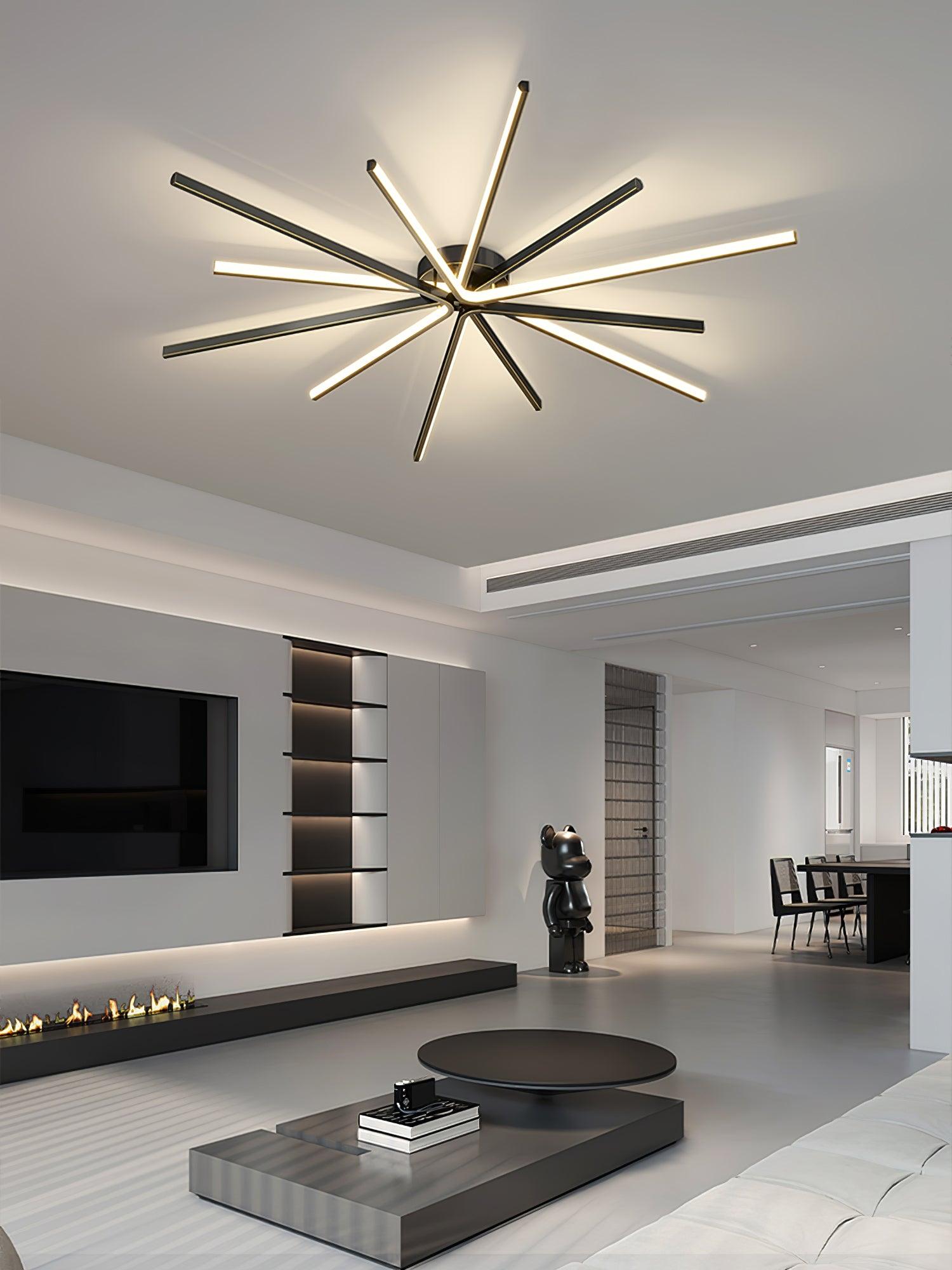 真鍮スターバーストシーリングランプ