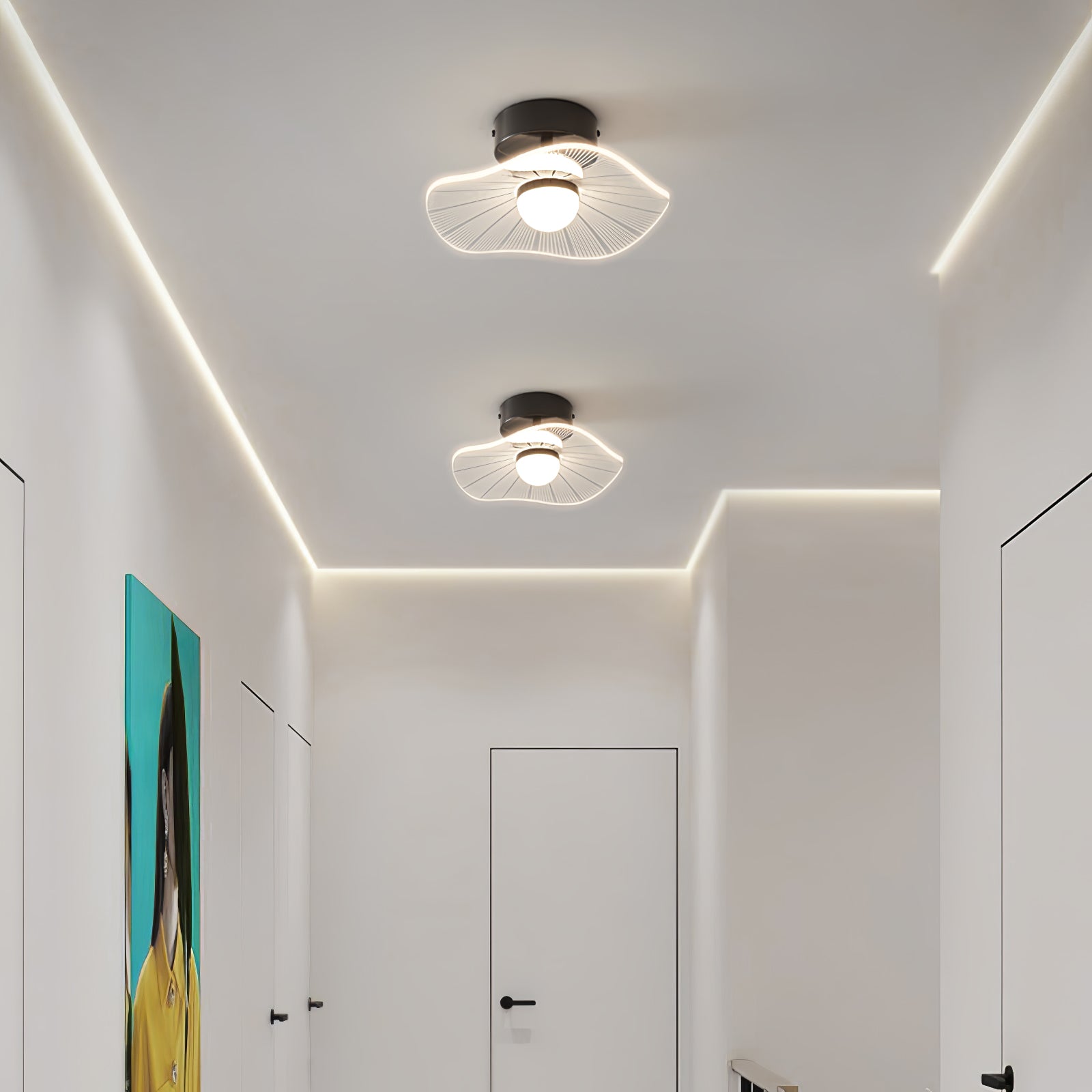 アクリル製蓮の葉の天井照明