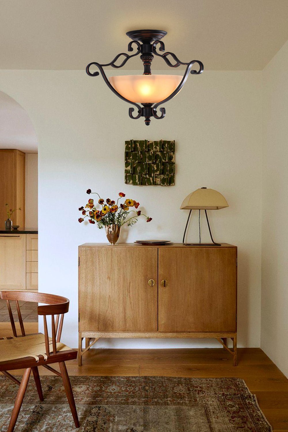 レトロポーチアイアンシーリングランプ