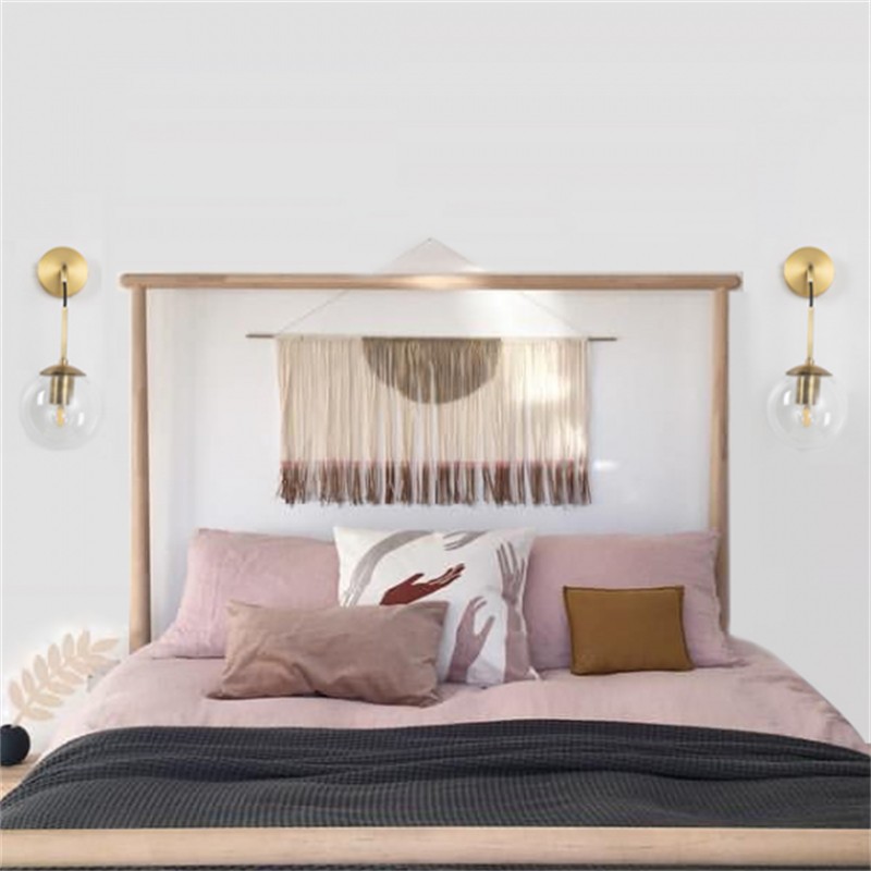 北欧ガラスボールウォールライト