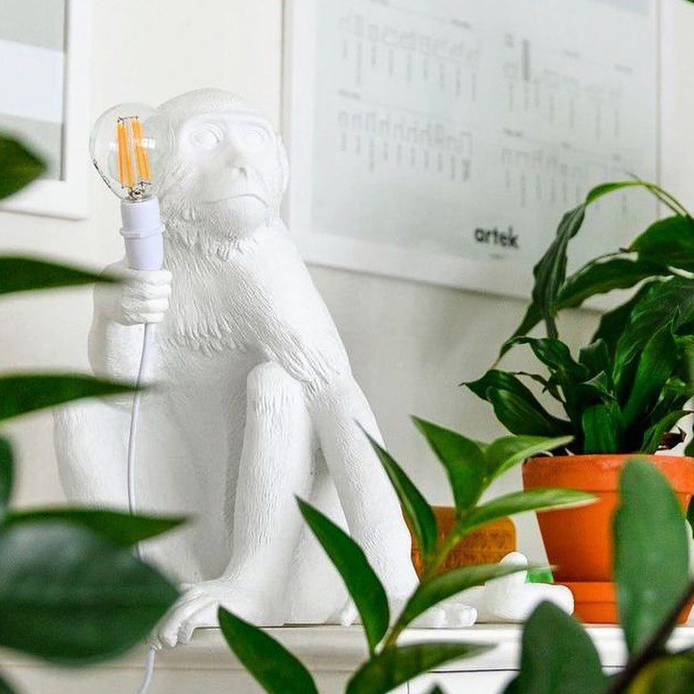 Monkey Resin Table Lamp
