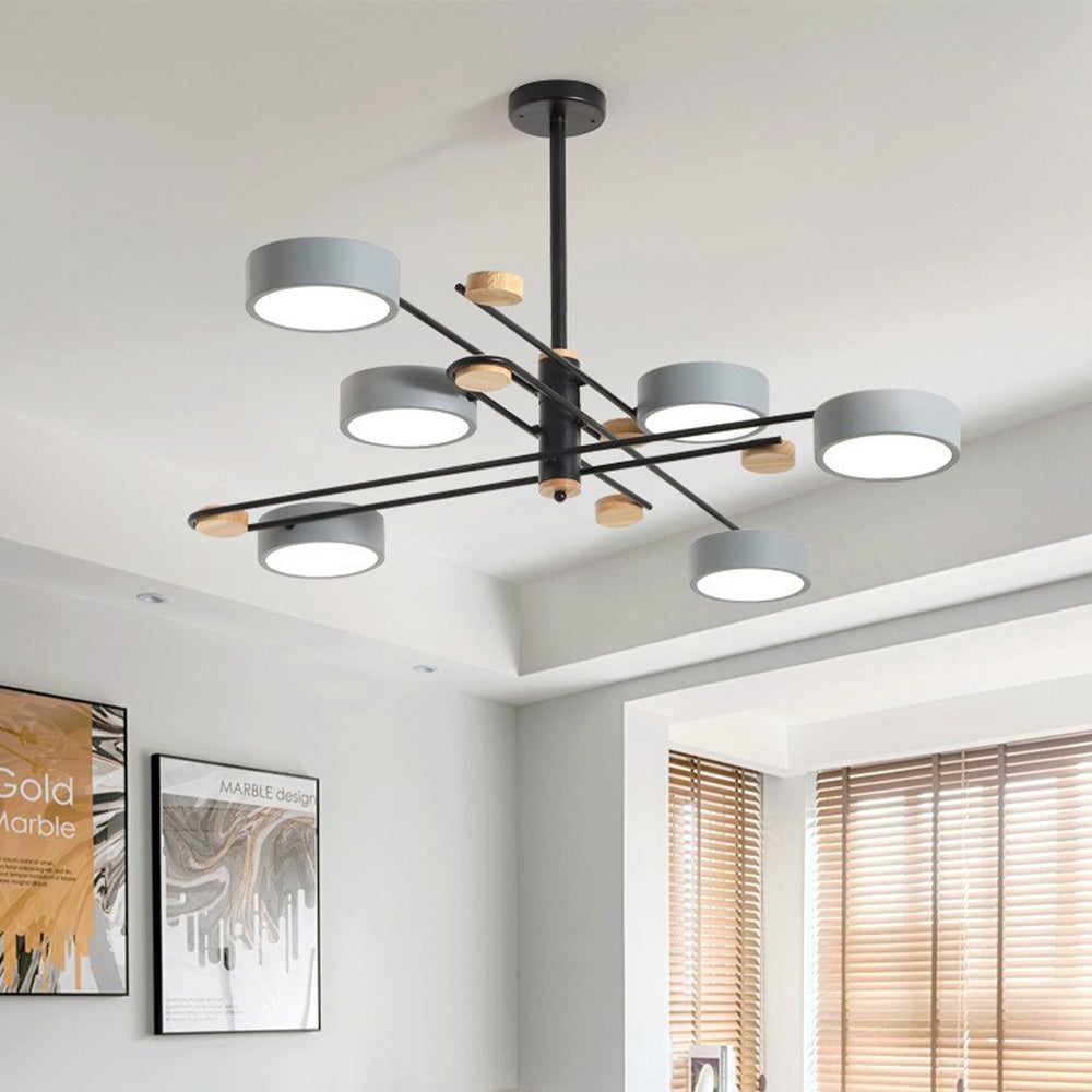 モダンなアイアンリビングルームマルチライトLEDシーリングライト