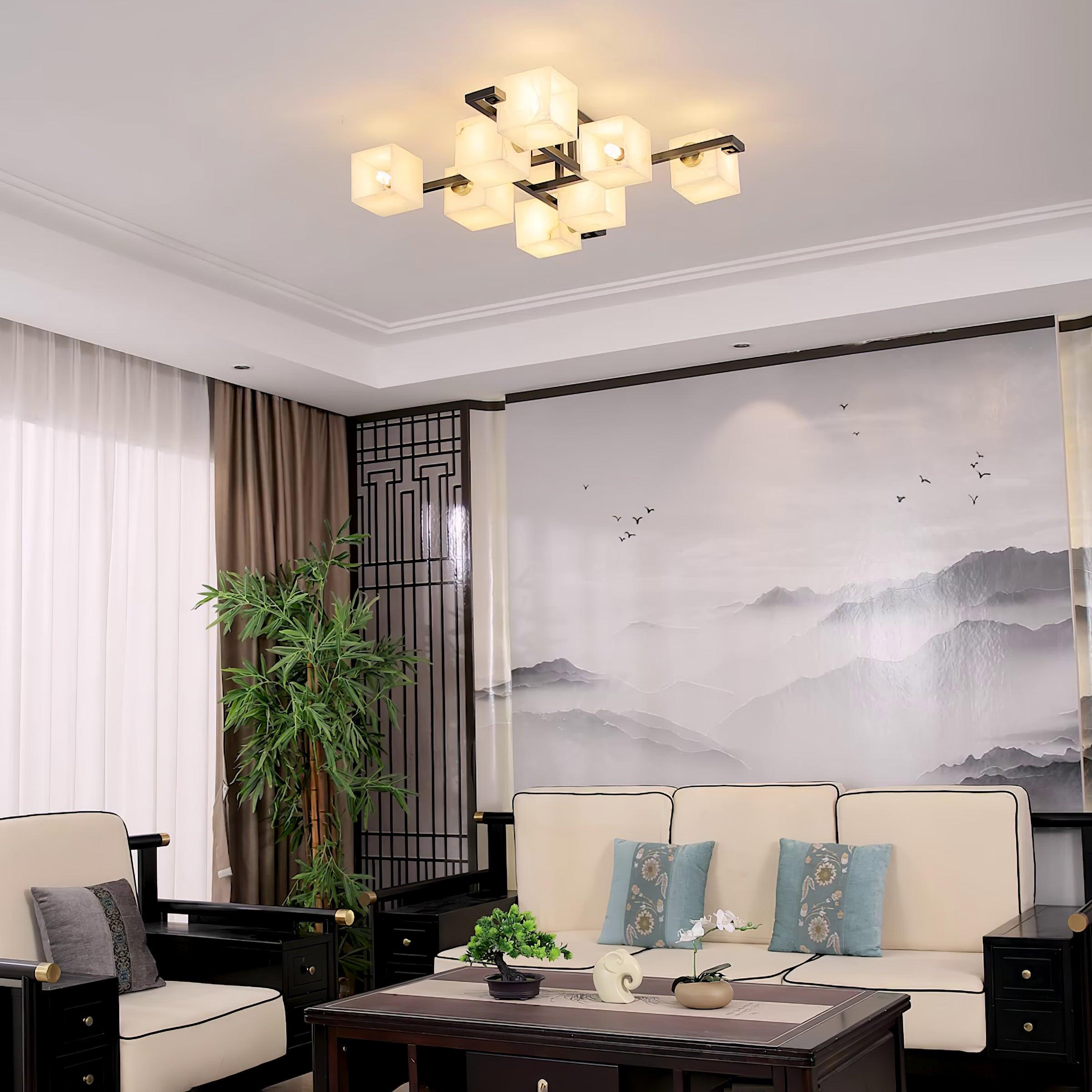 キュビスト アラバスター クラスター シーリング ランプ