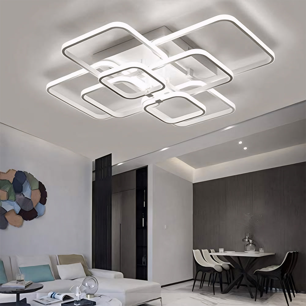 北欧の創造性あふれるマルチスクエアリビングルームLEDシーリングライト