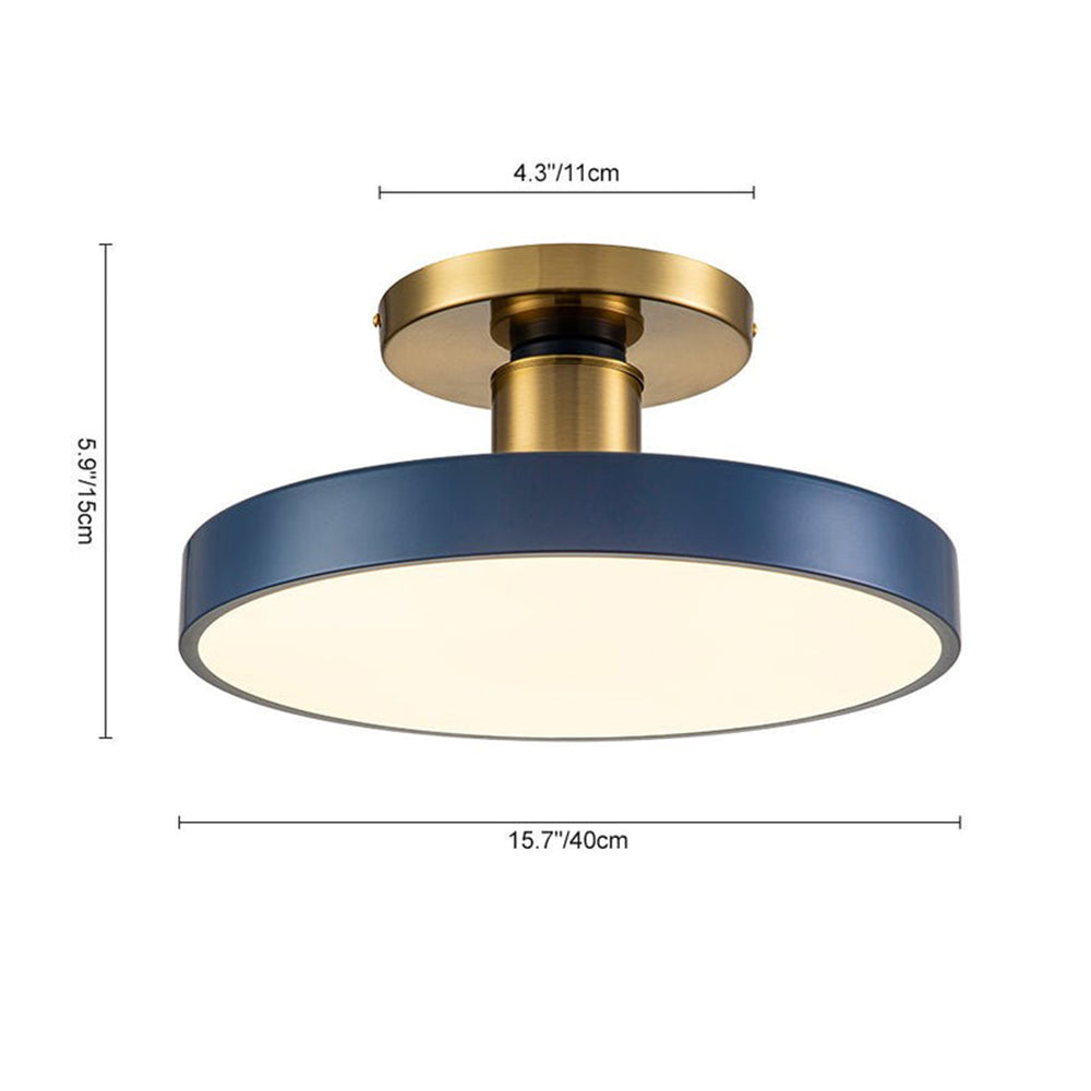 シンプルなブルーの寝室用LEDシーリングライト
