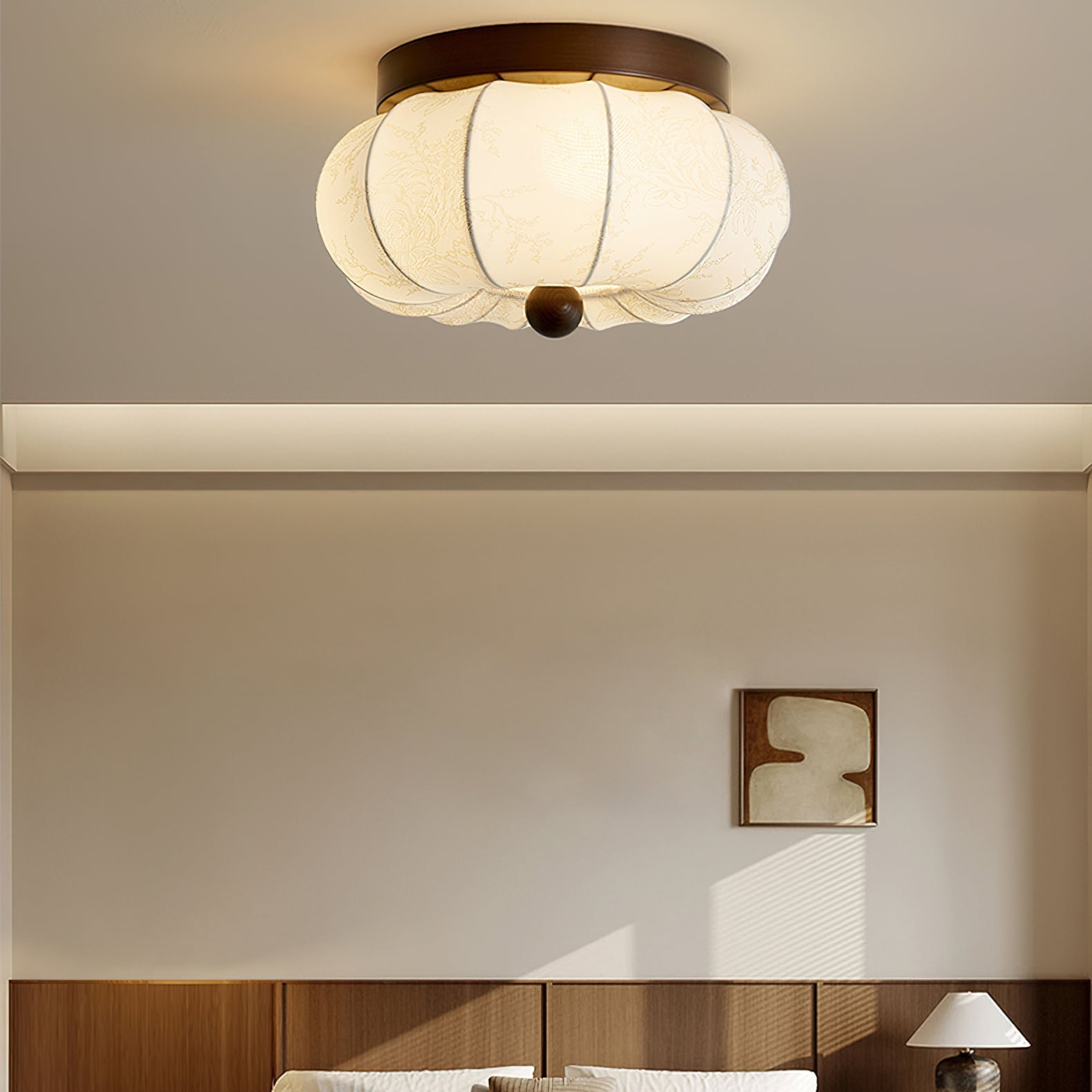 ファブリックパンプキンシーリングライト