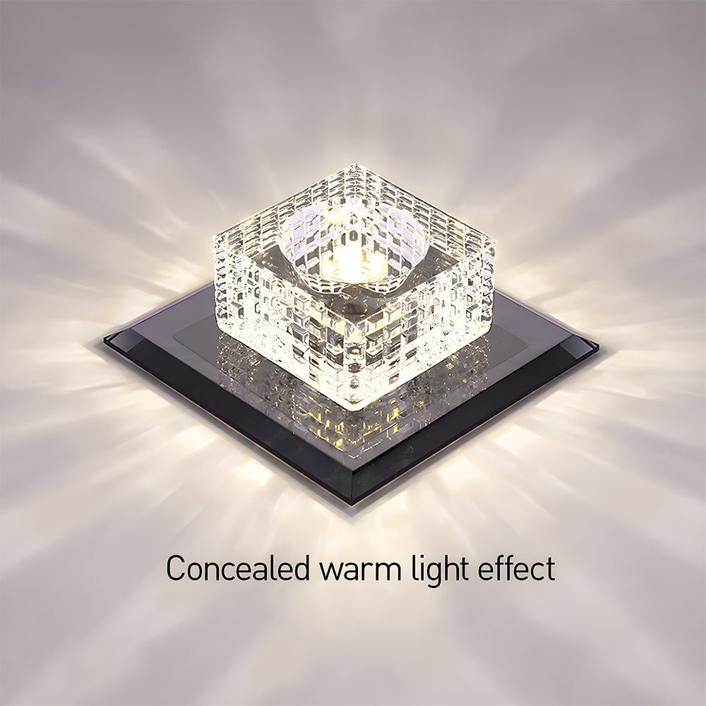 ミニマリストクリスタルブラックLED廊下天井照明