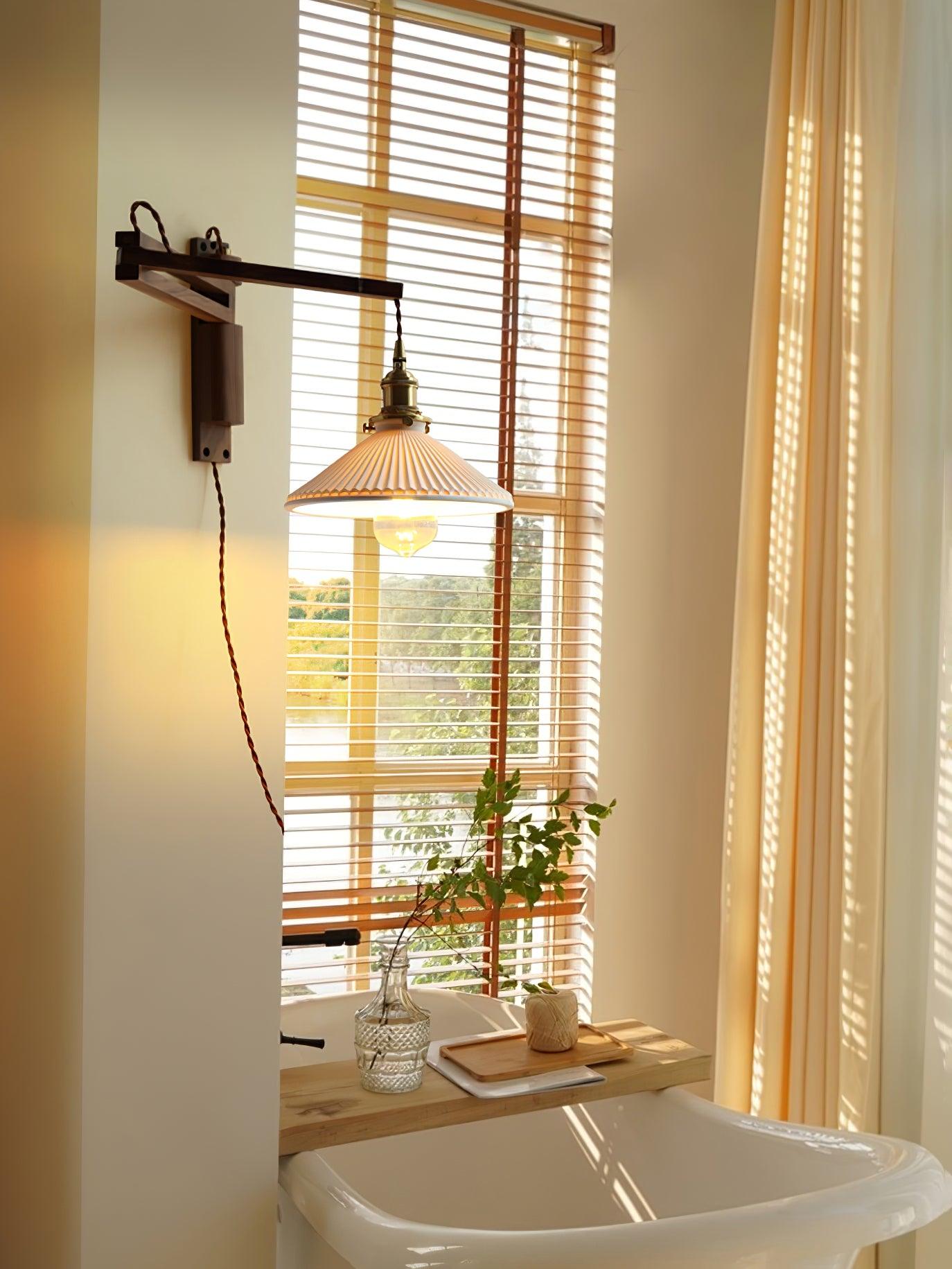 ウォールナット スイングアーム ウォールランプ