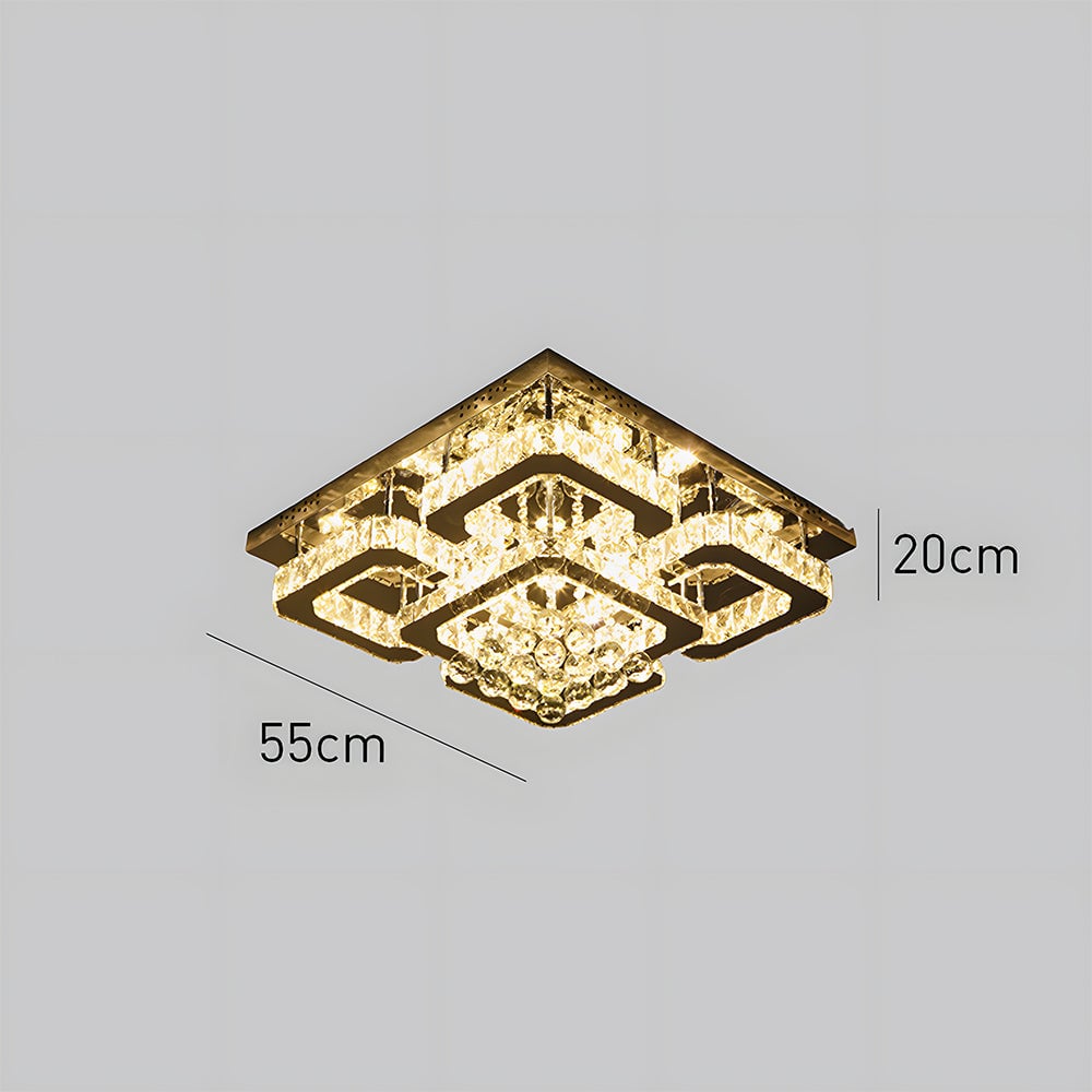 北欧風LEDクリスタルスクエアシーリングライト