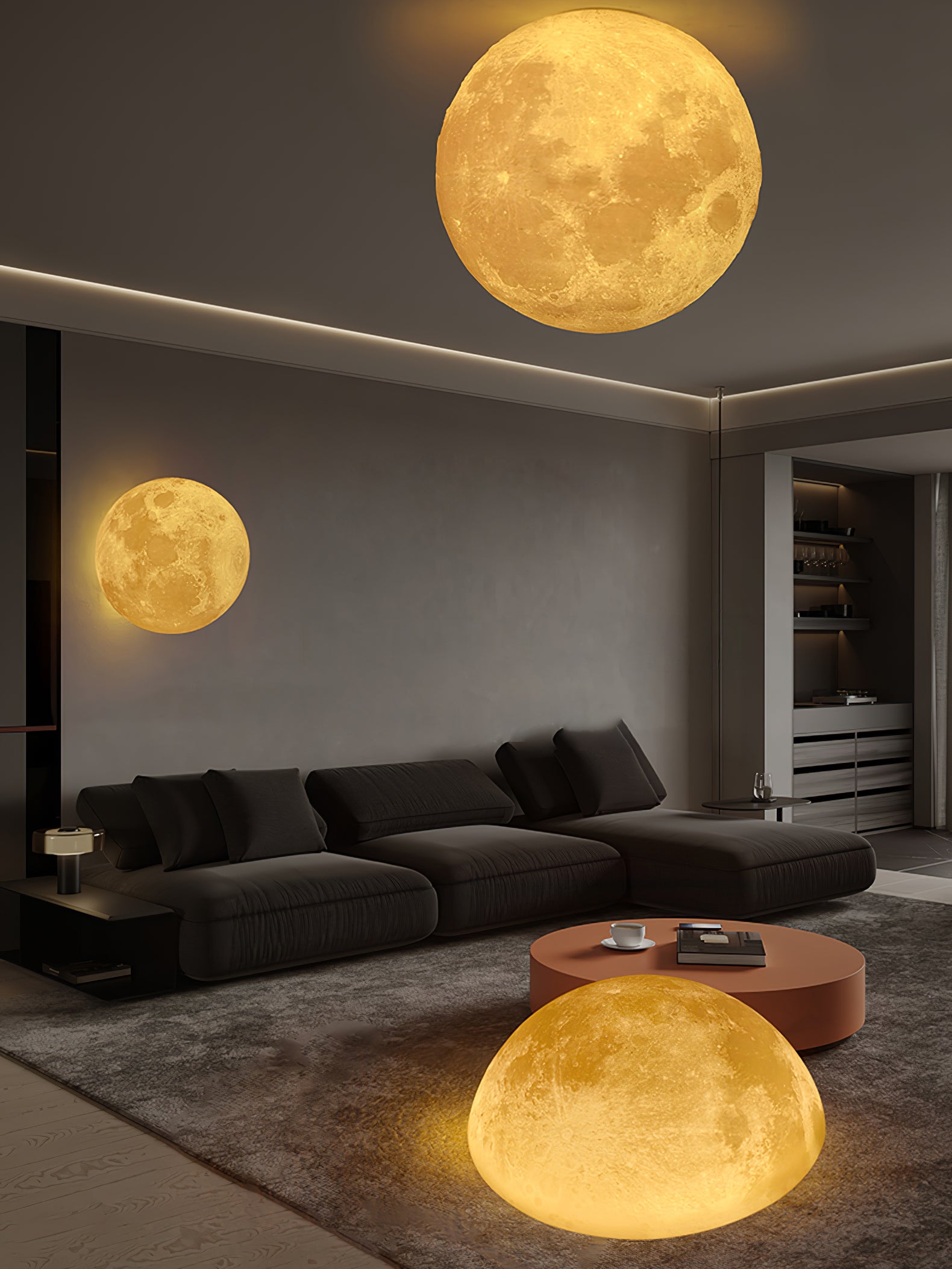 Hemisphere Moon Wall Lamp