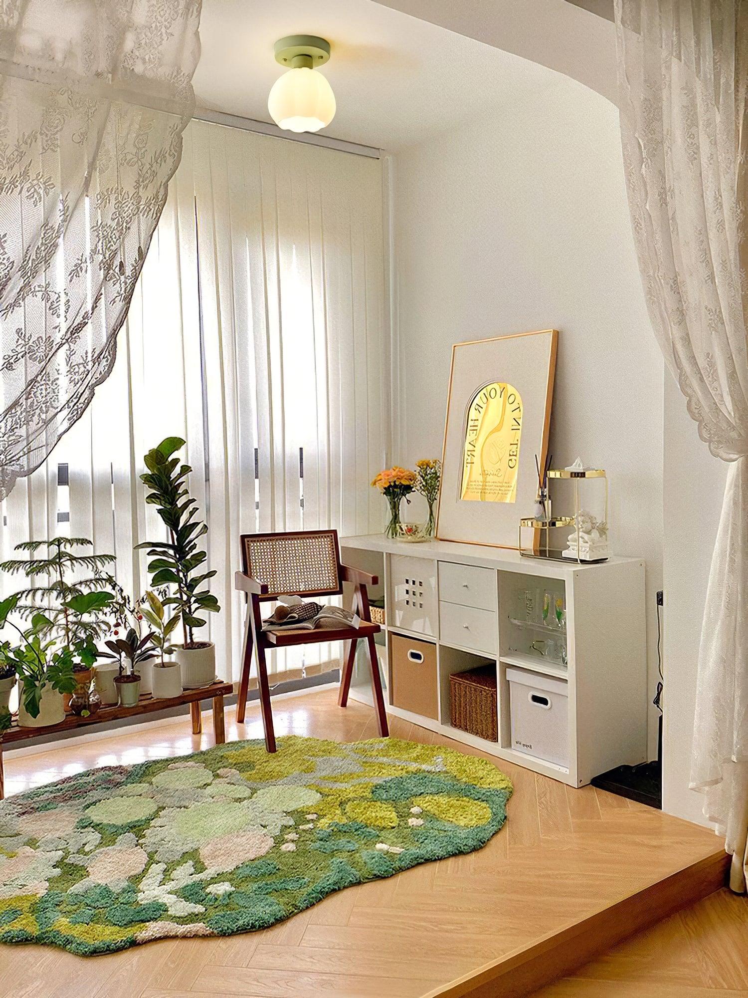 フラワーシェードセミフラッシュマウントライト