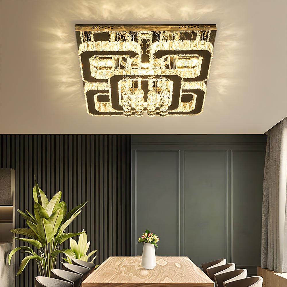 北欧風LEDクリスタルスクエアシーリングライト