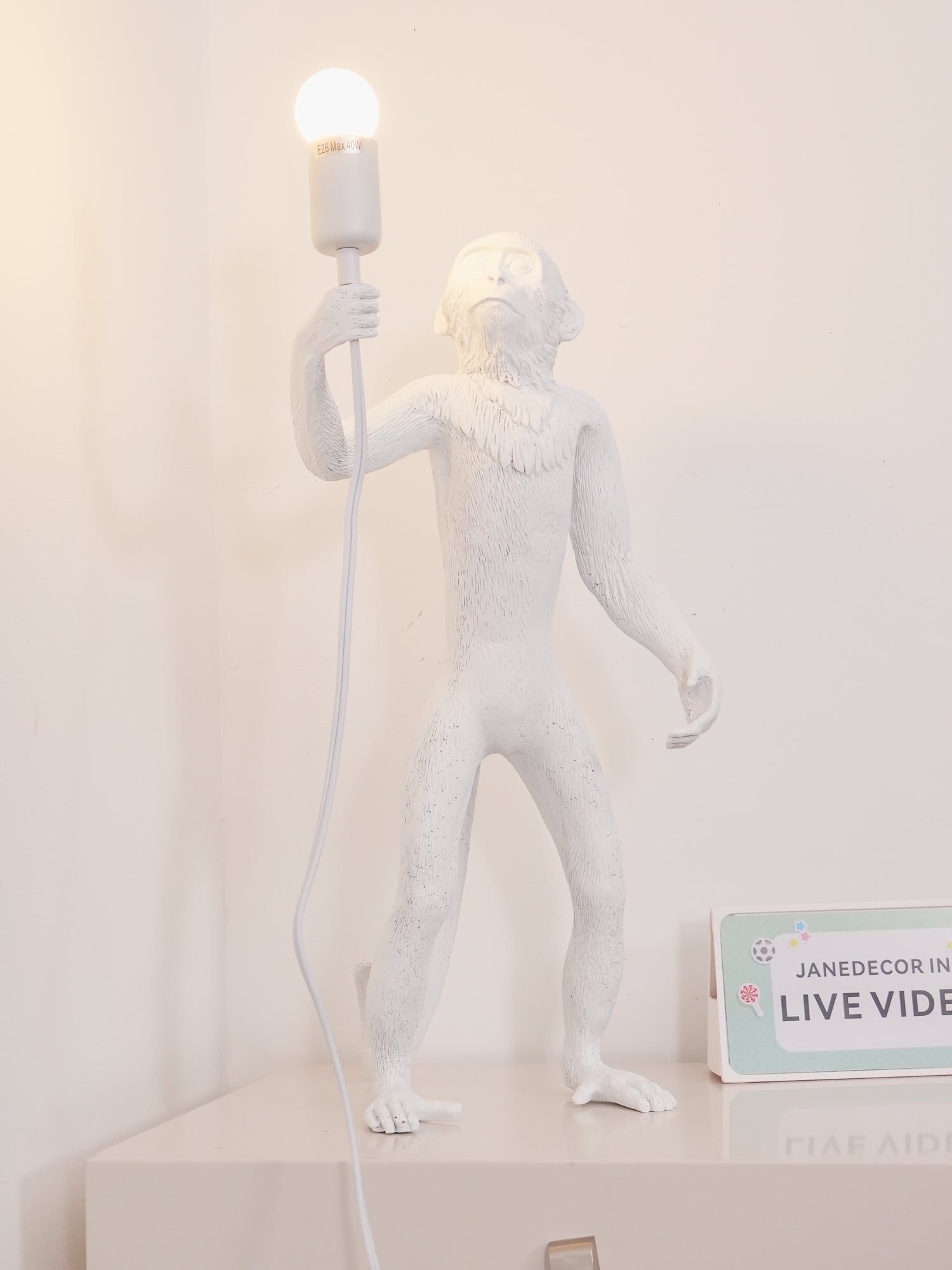 Monkey Resin Table Lamp