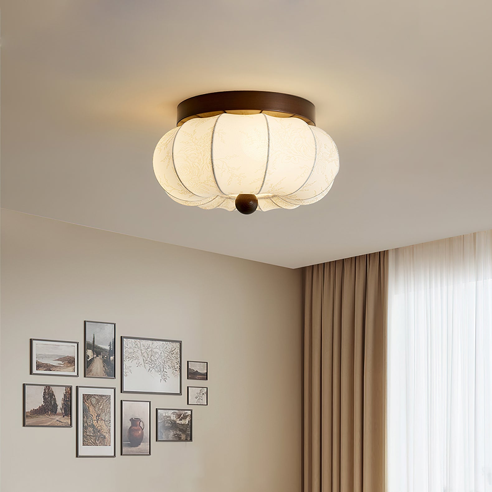 ファブリックパンプキンシーリングライト