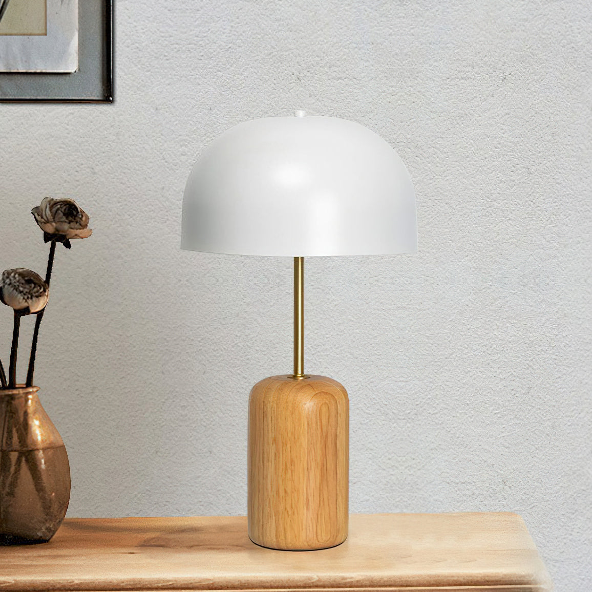 ウッドマッシュルームテーブルランプ