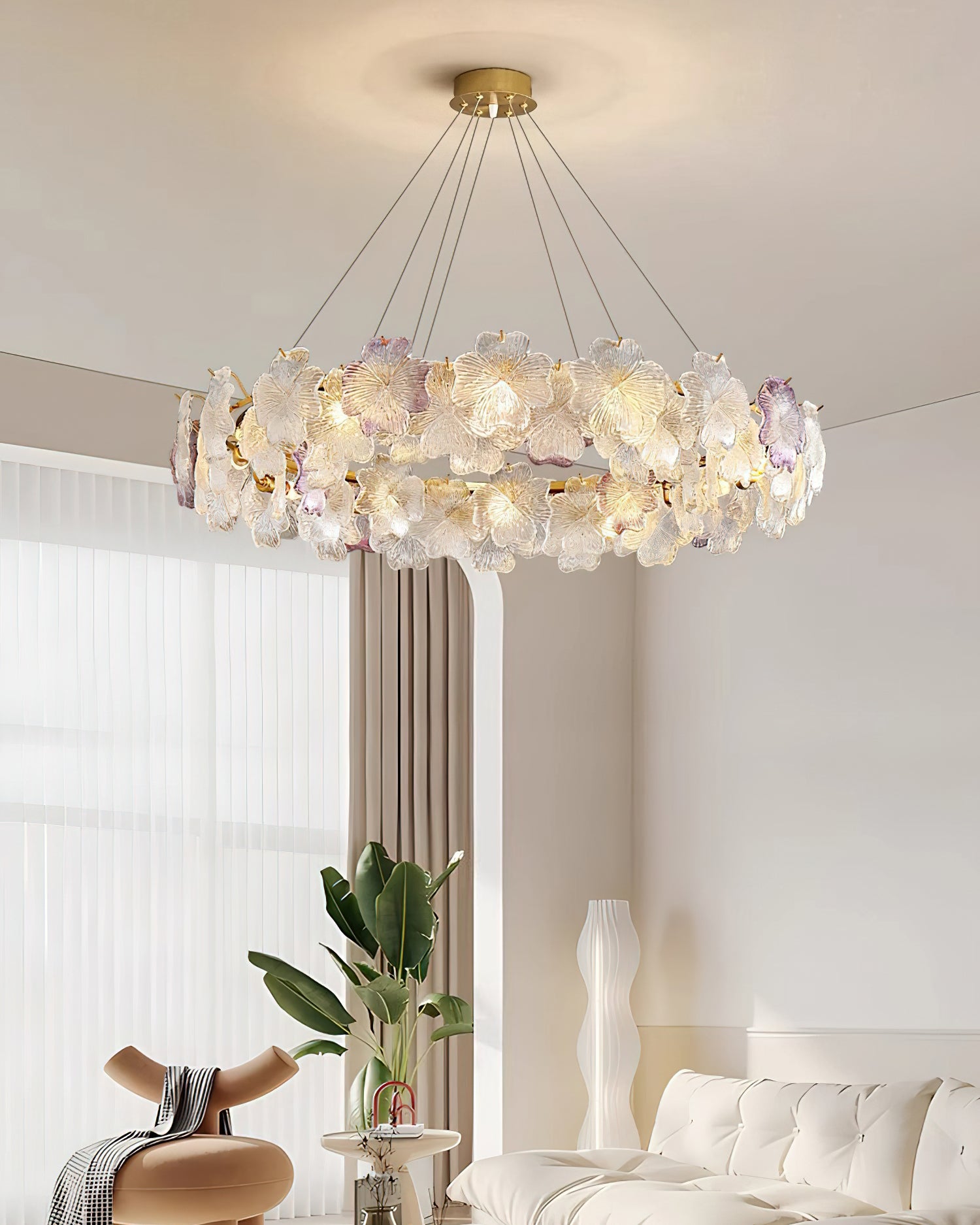 Charlotte Glass Flower Chandelier
