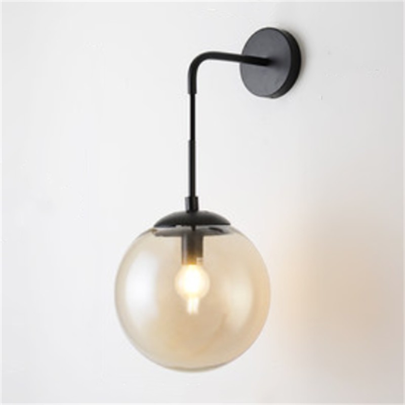 北欧ガラスボールウォールライト
