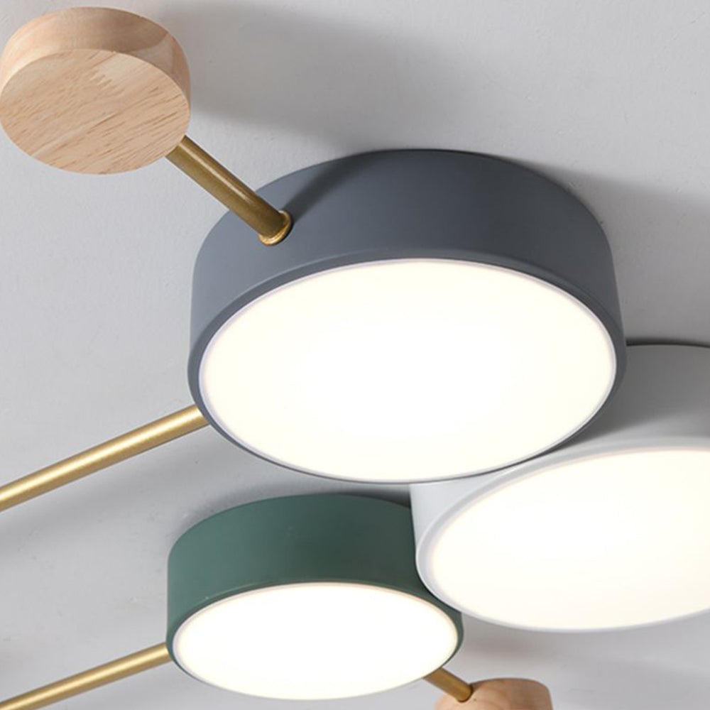 北欧クリエイティブ マルチヘッド LED ホワイトシーリングライト