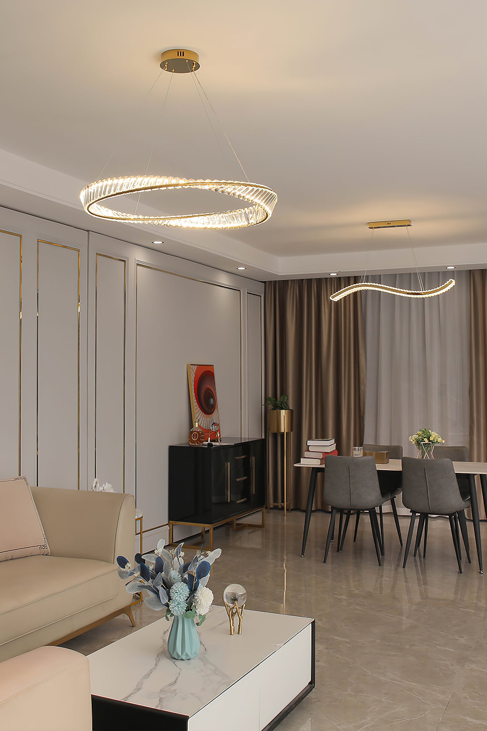 Ous クリスタル リング シャンデリア