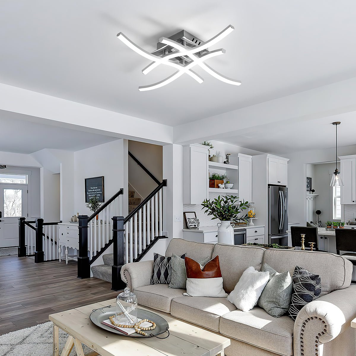 リビングルーム用シルバーモダンアルミLEDシーリングライト