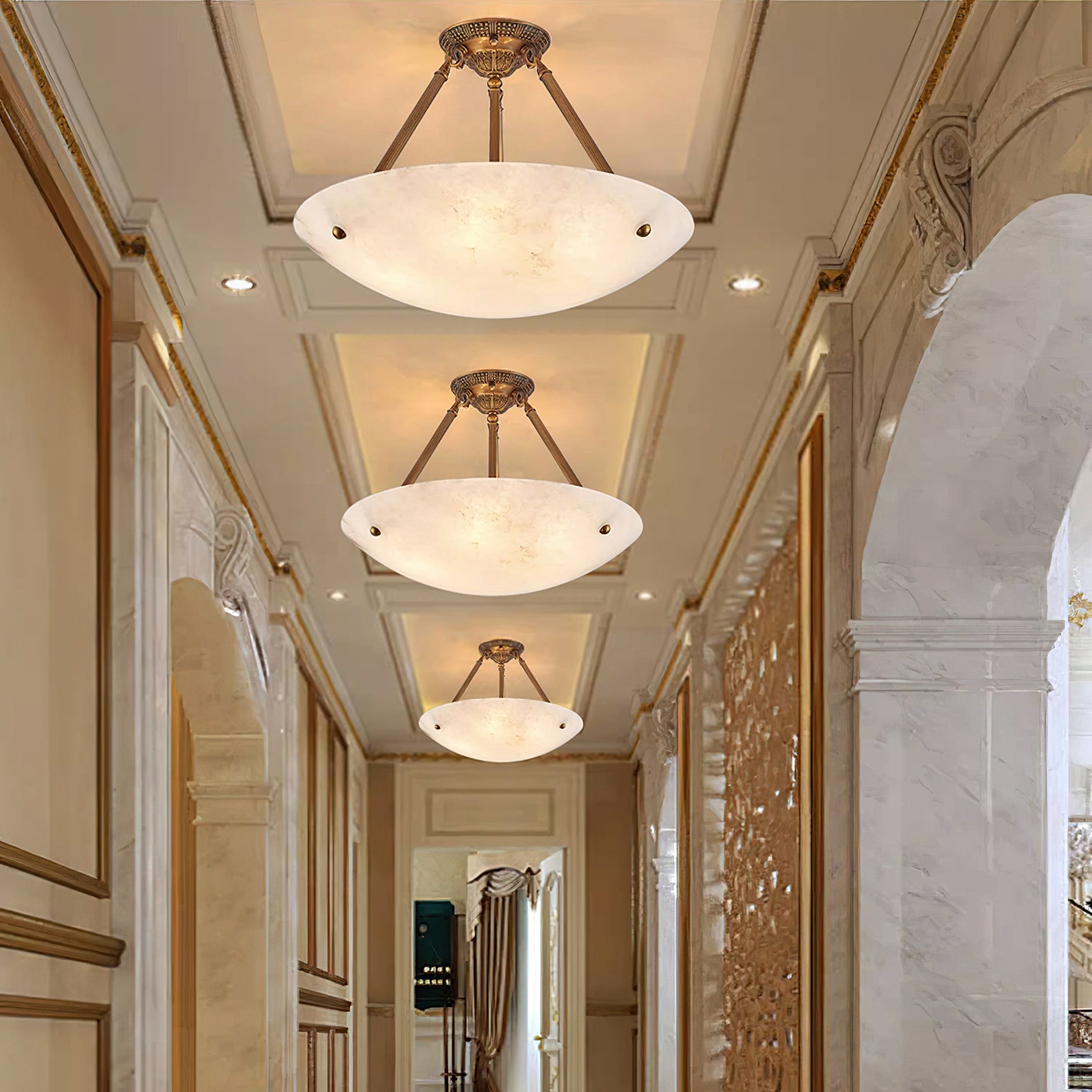 アラバスターボウル天井ランプ