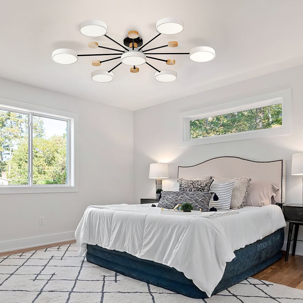 リビングルームに最適な、モダンなセミフラッシュマウントLEDシーリングライト