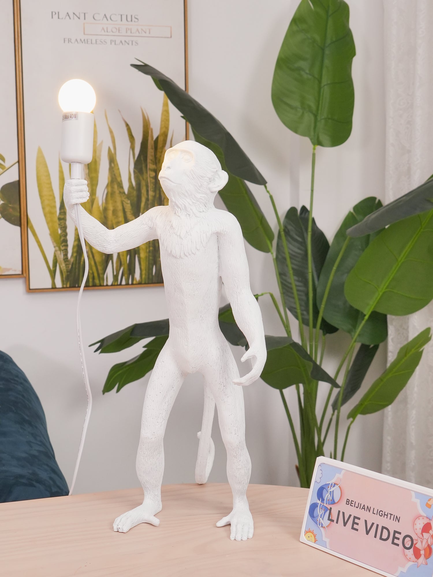 Monkey Resin Table Lamp
