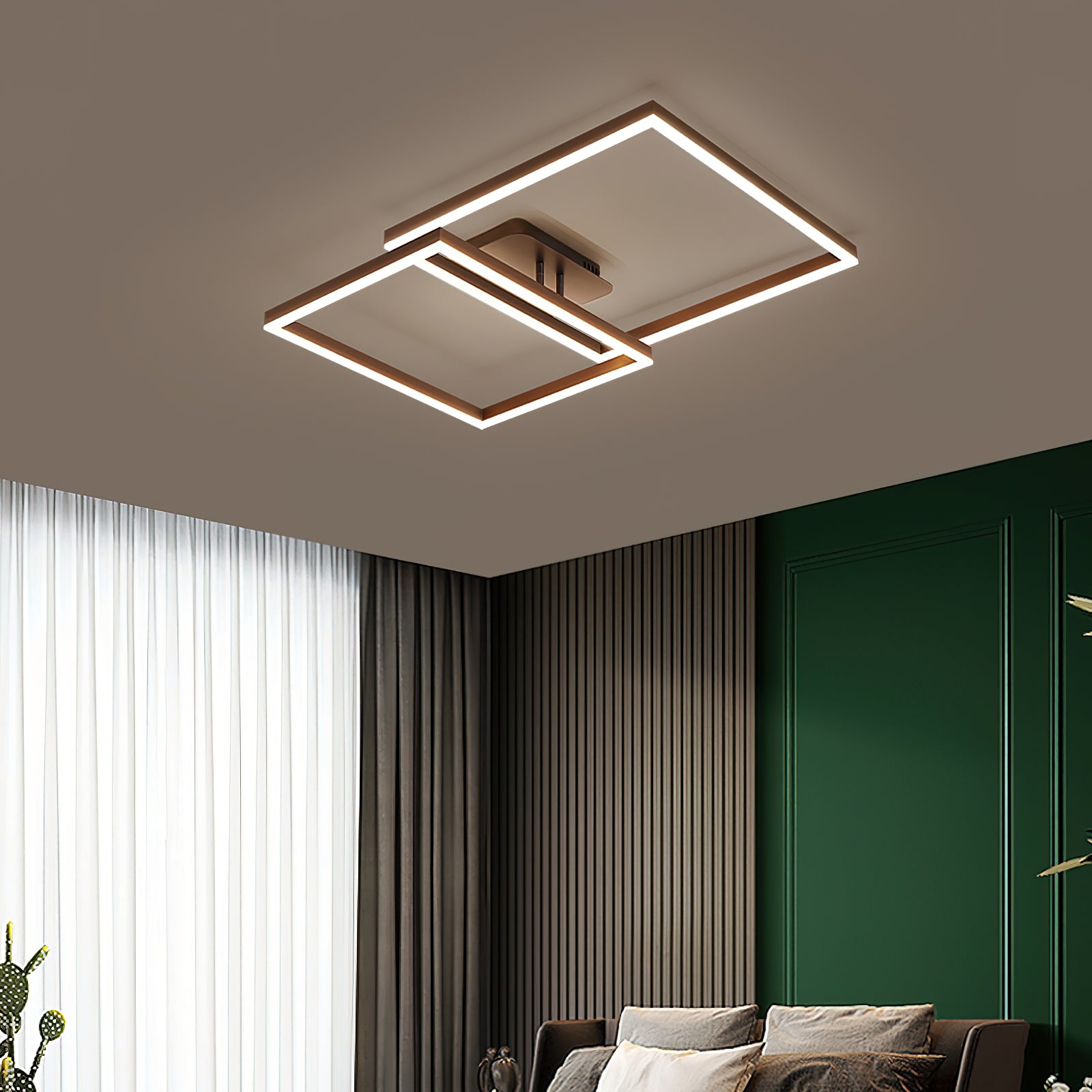 シンプルな幾何学模様の天井ランプ