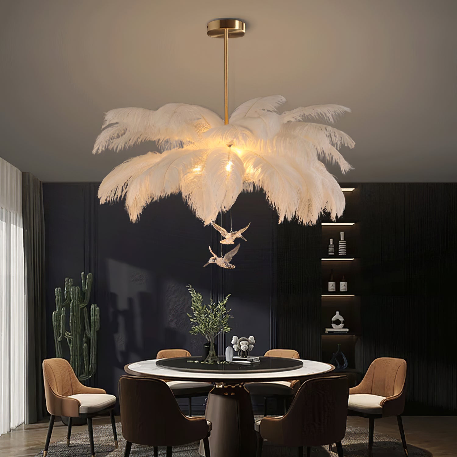 Ostrich Feather Chandelier