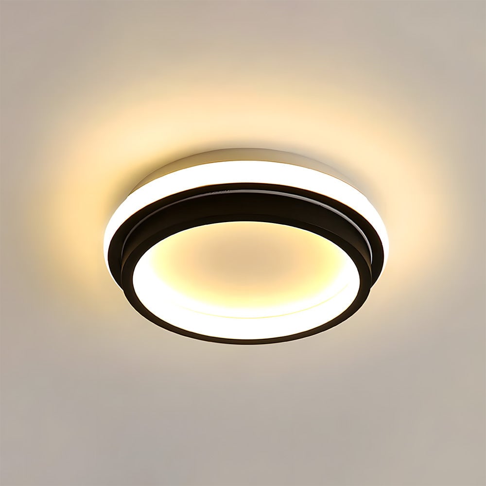 寝室に最適なスタイリッシュなデザインのブラックフラッシュマウントシーリングライト