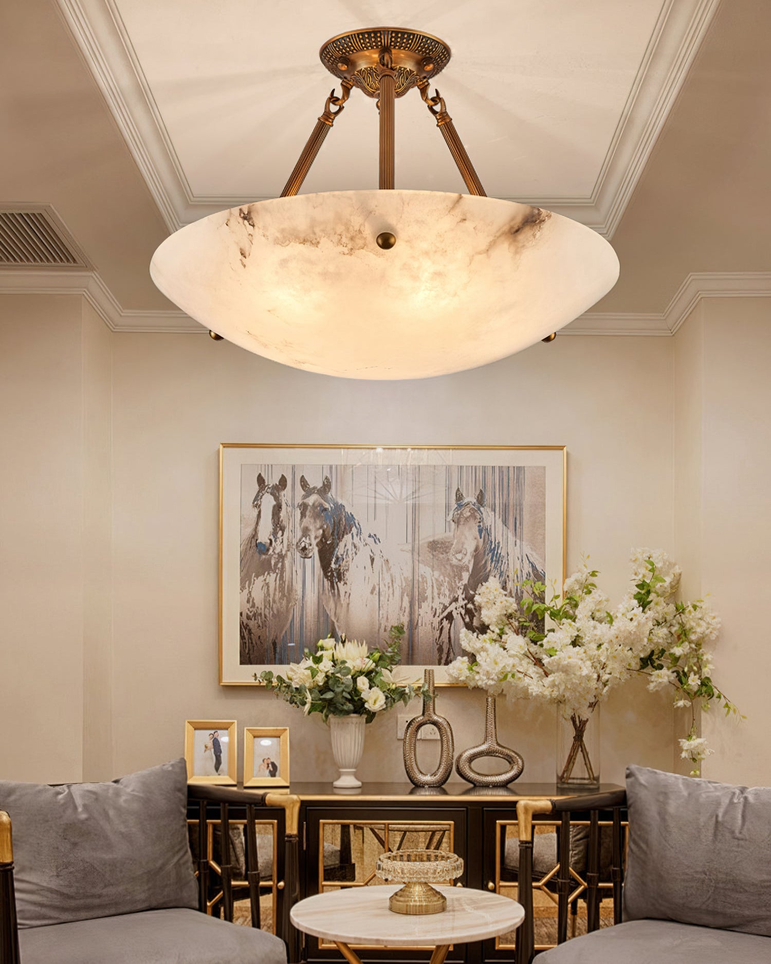 アラバスターボウル天井ランプ