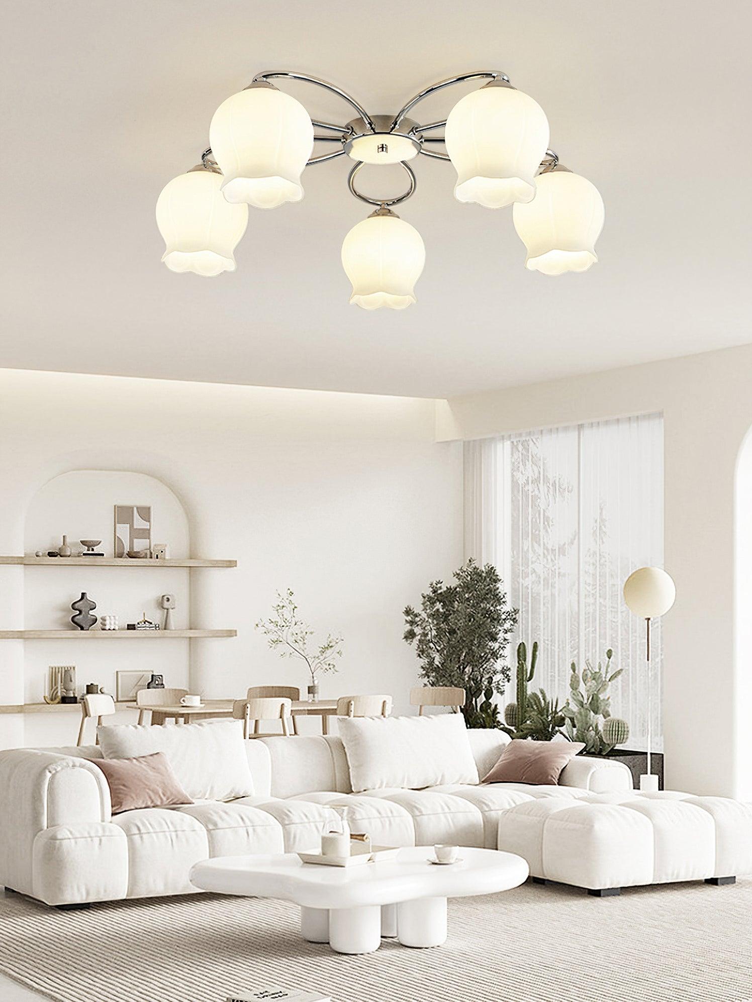 花柄ガラスシーリングランプ