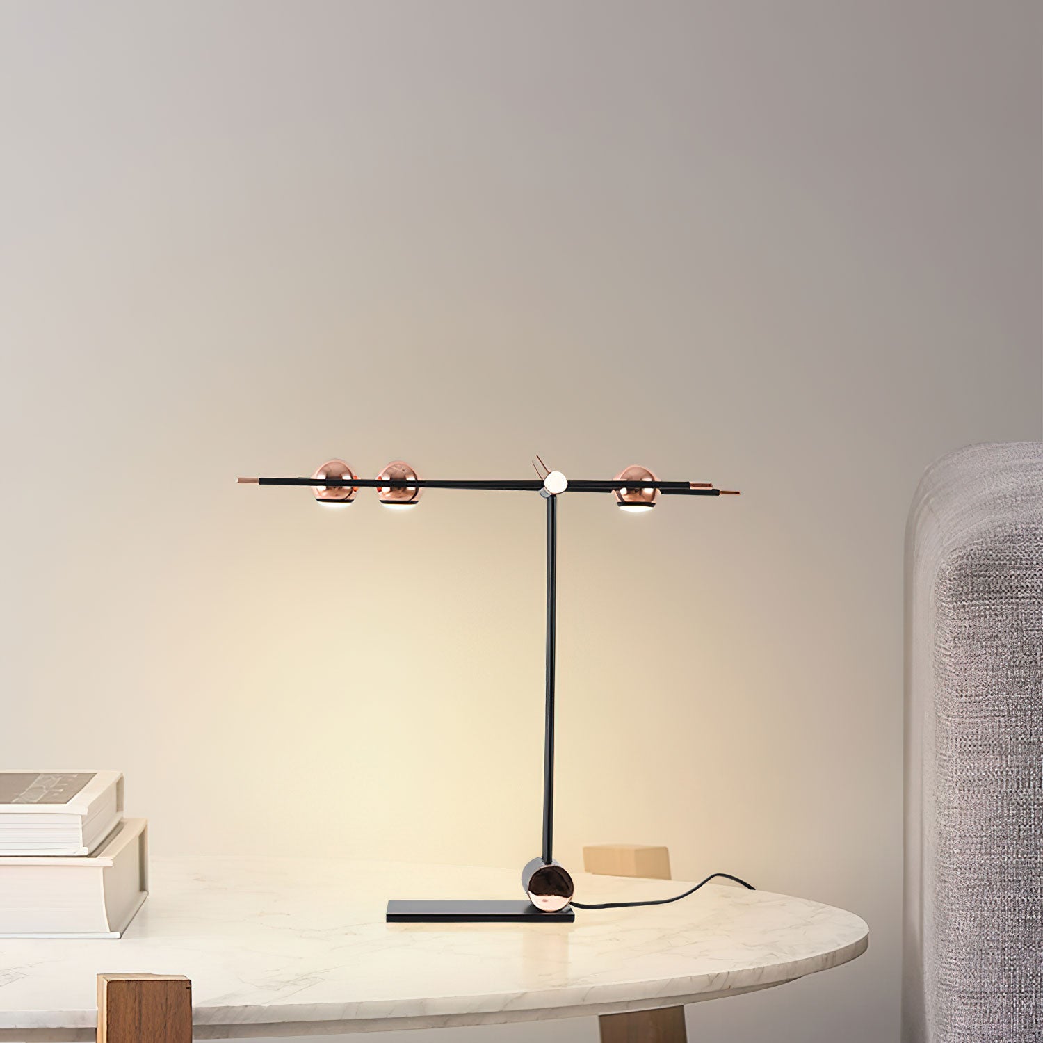 ローズゴールドビーズテーブルランプ