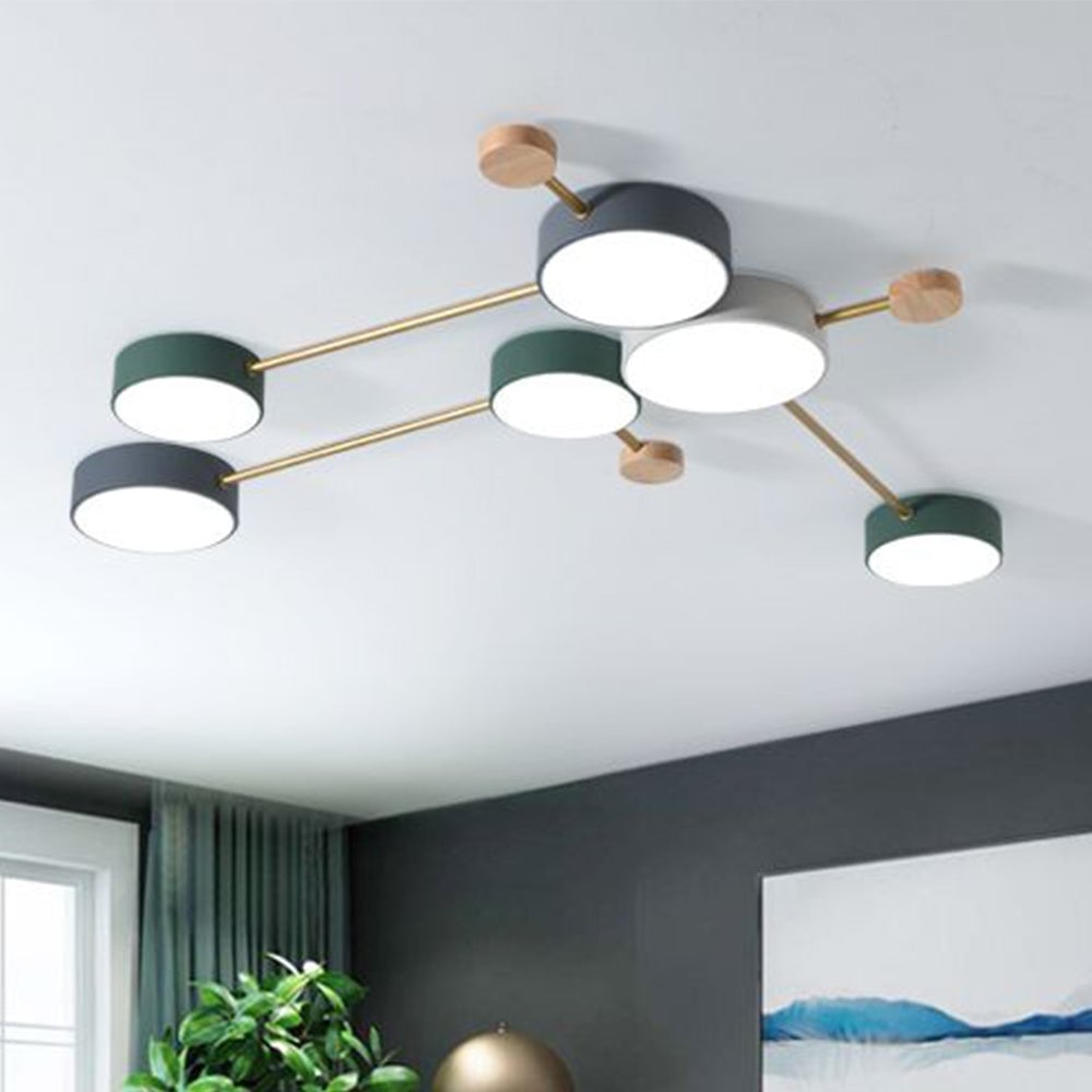 北欧クリエイティブ マルチヘッド LED ホワイトシーリングライト