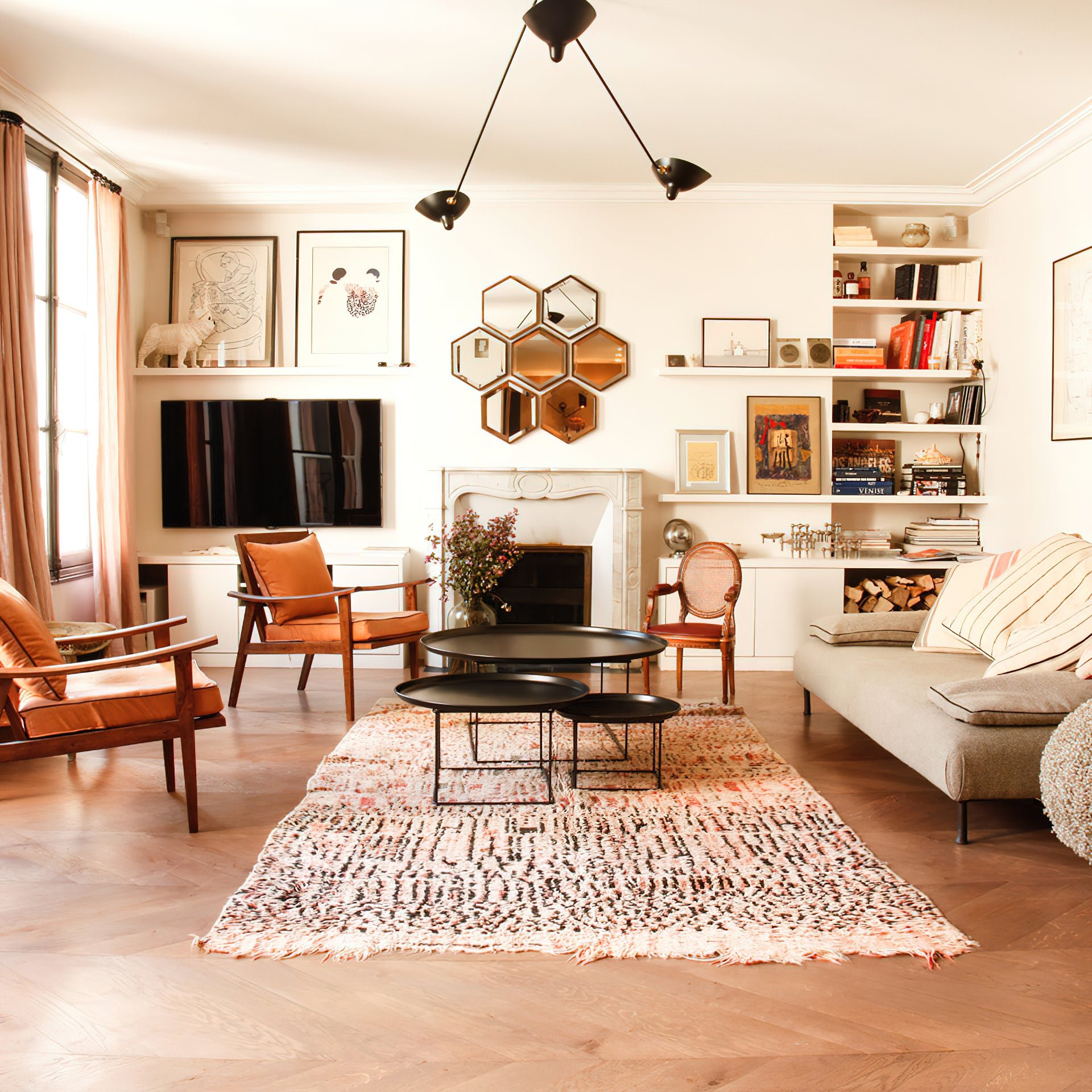 Leaning Serge Mouille Ceiling Lamp B