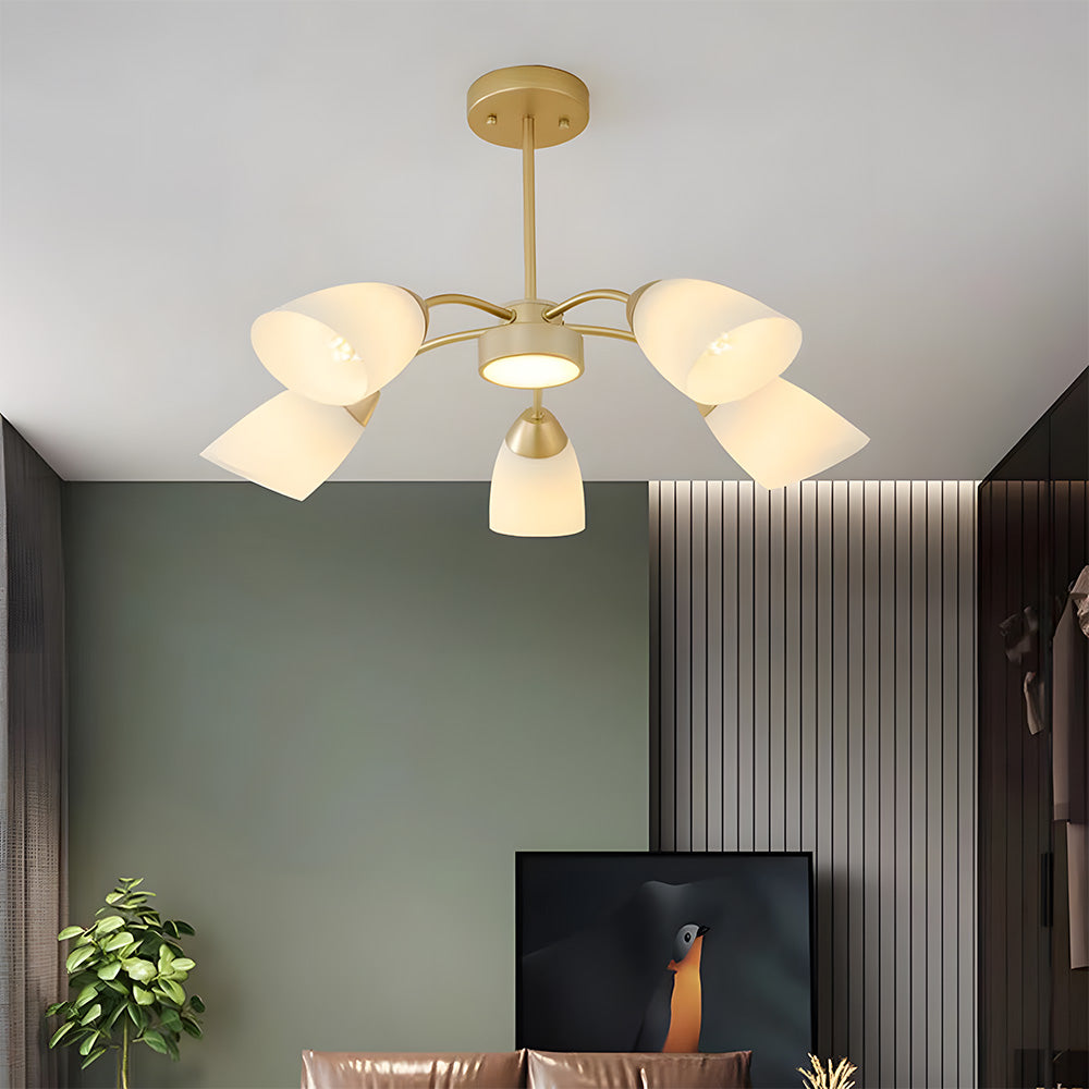 北欧風装飾 フロストガラス LED 寝室用シーリングライト