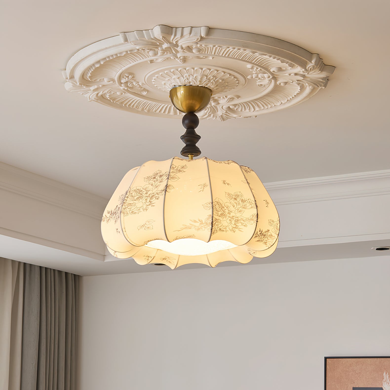 パンプキンブロッサムシーリングランプ