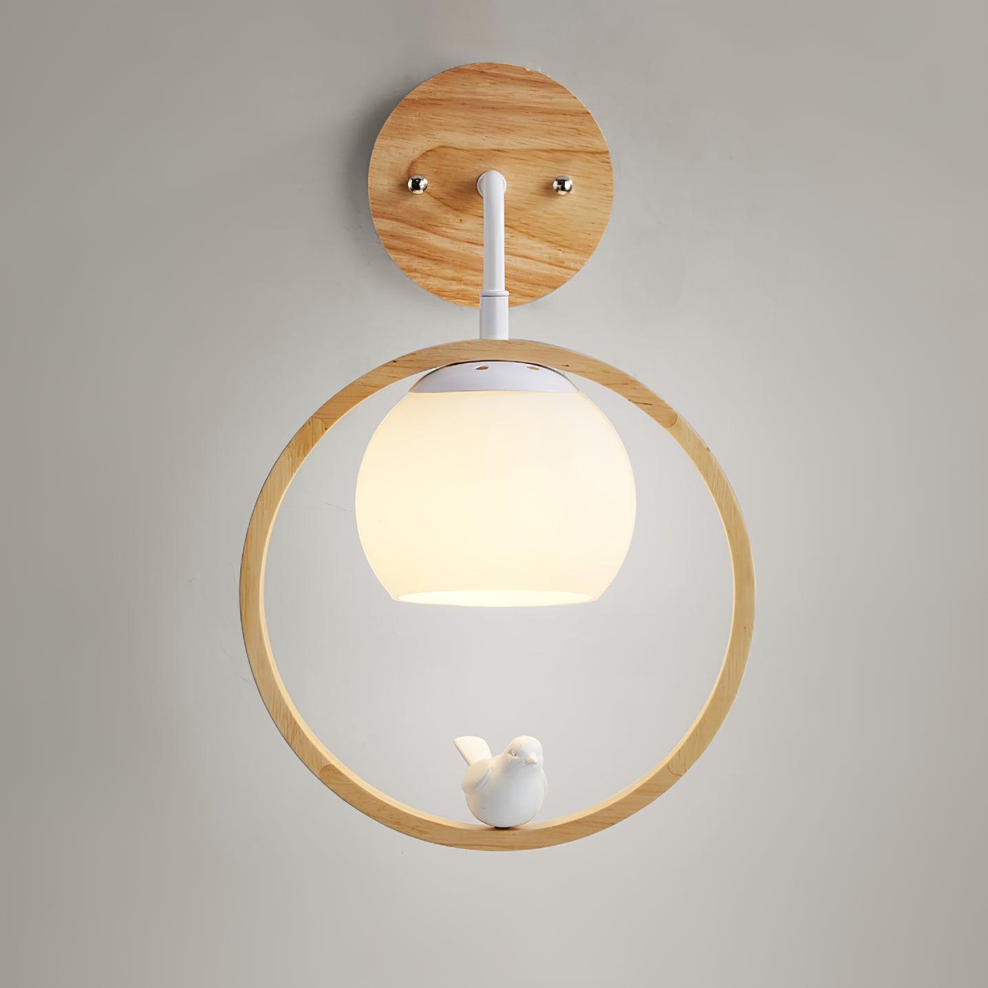 Wood Bird Wall Lamp