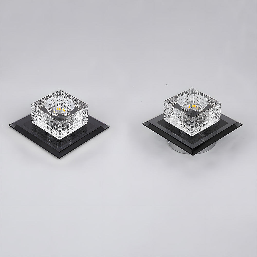 ミニマリストクリスタルブラックLED廊下天井照明