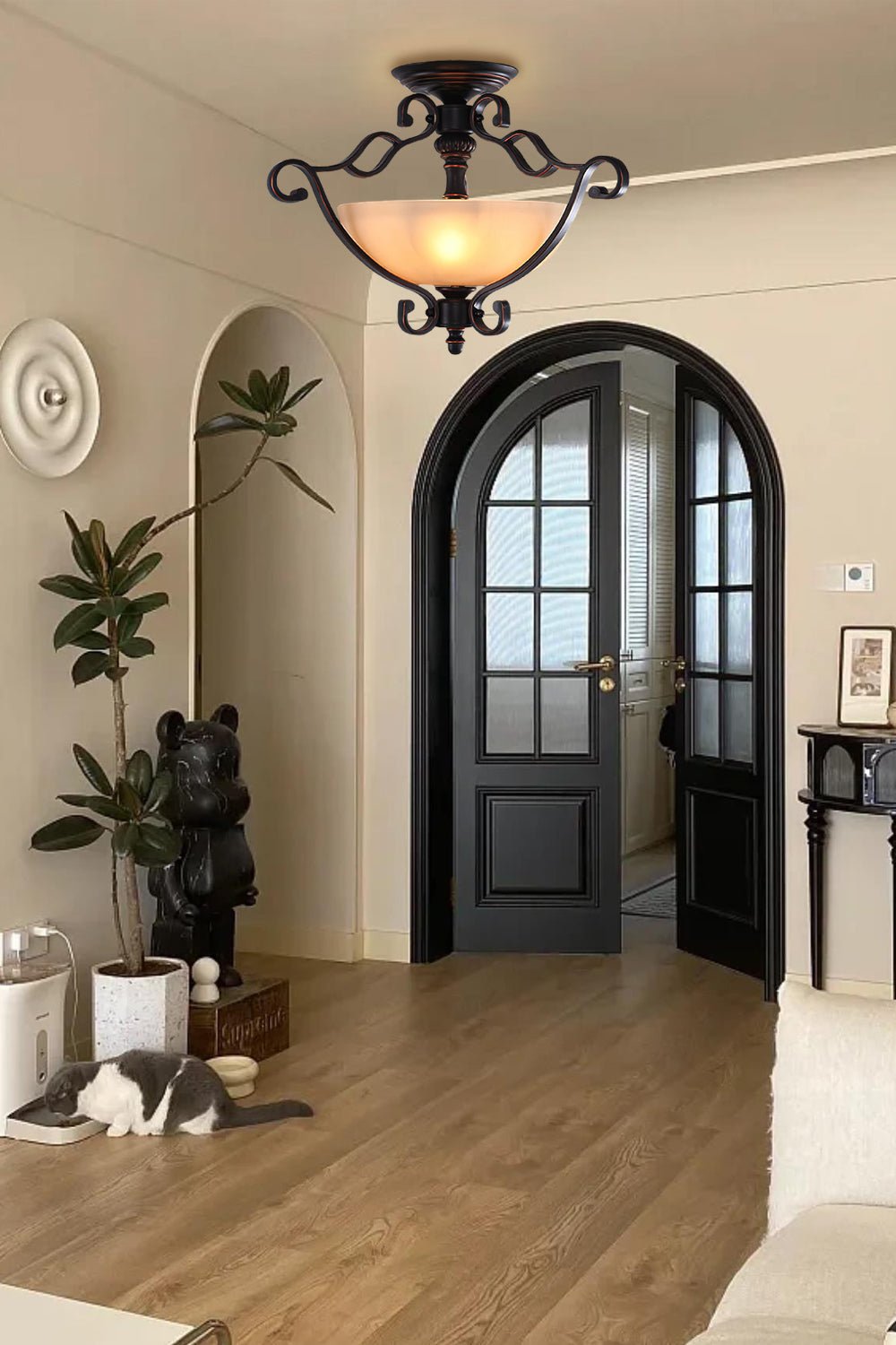 レトロポーチアイアンシーリングランプ