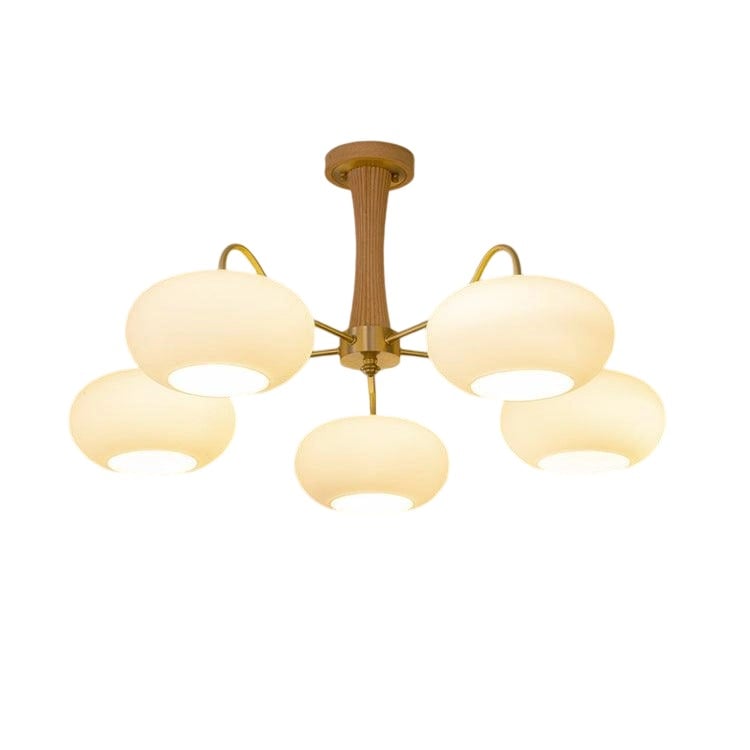 真鍮木製パーシモンシャンデリア