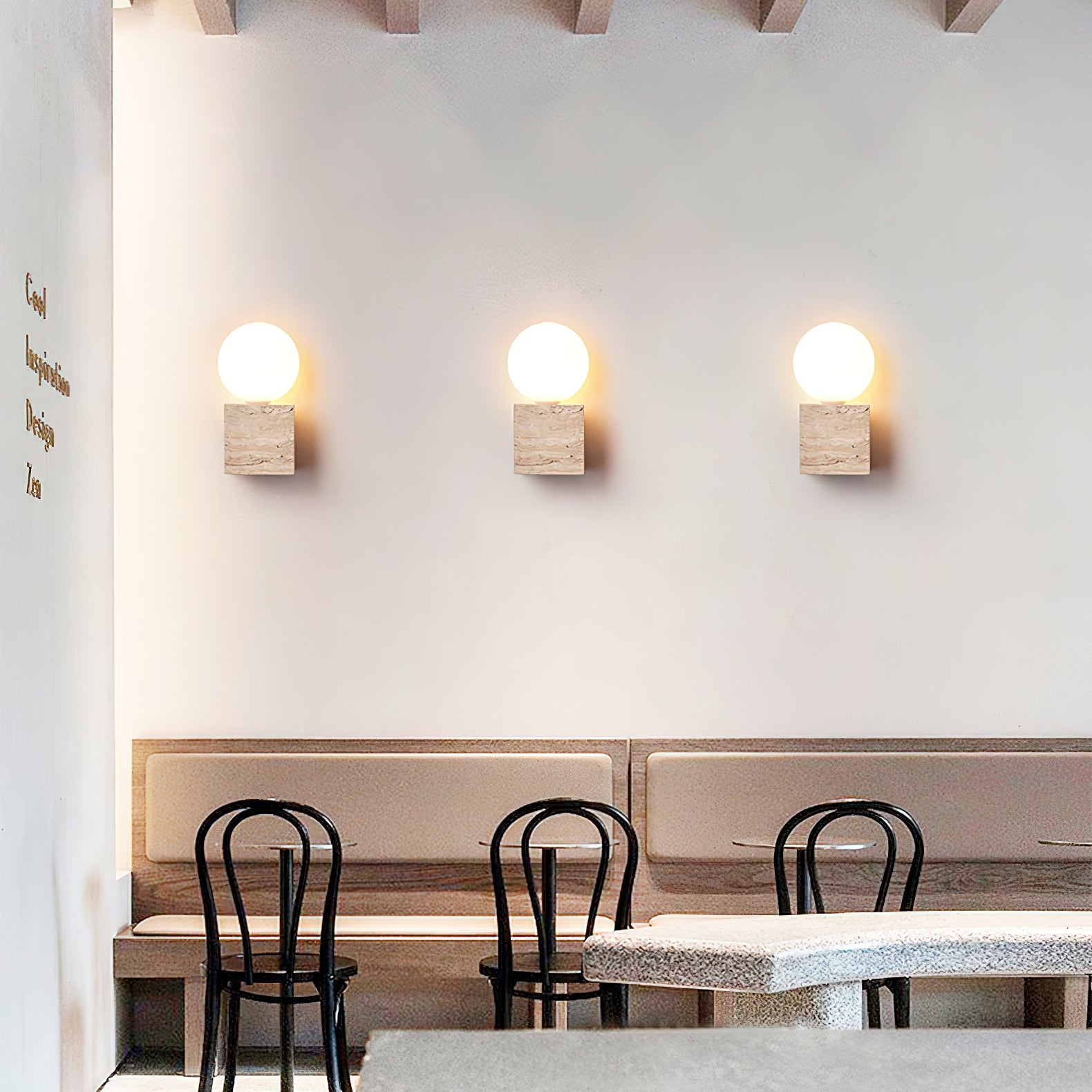 キューブストーンウォールランプ