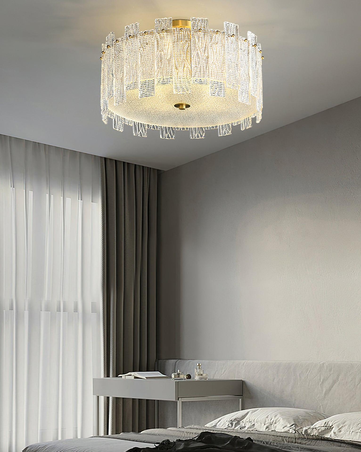 散乱ガラスの天井ランプ