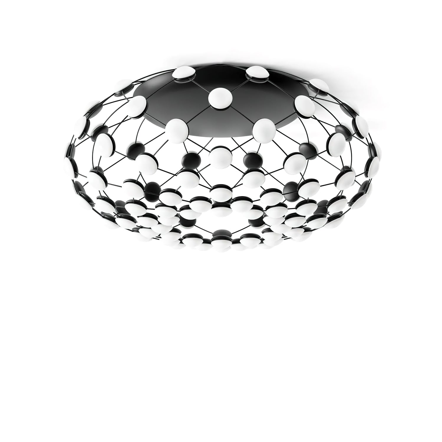 黒と白のメッシュ天井ランプ