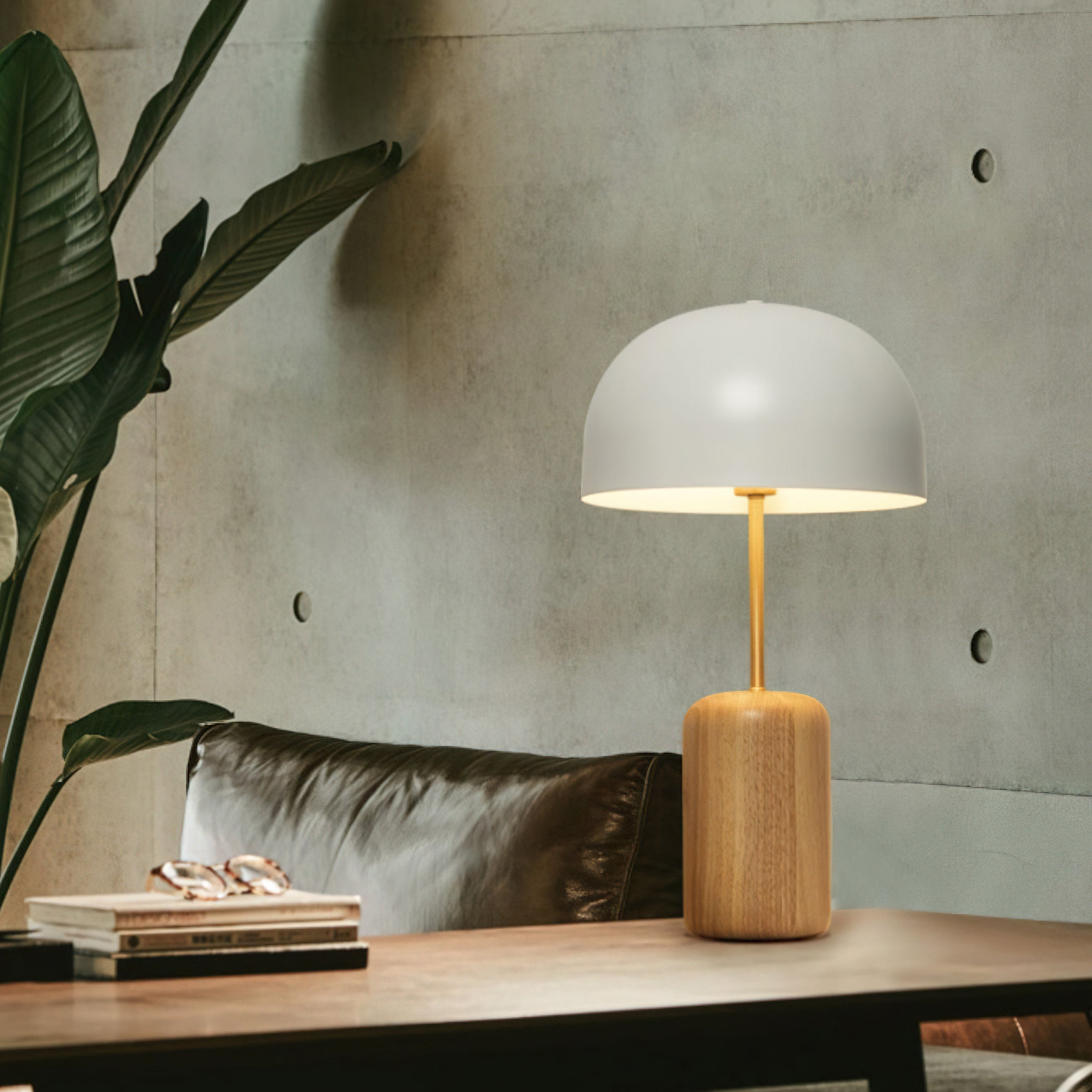 ウッドマッシュルームテーブルランプ