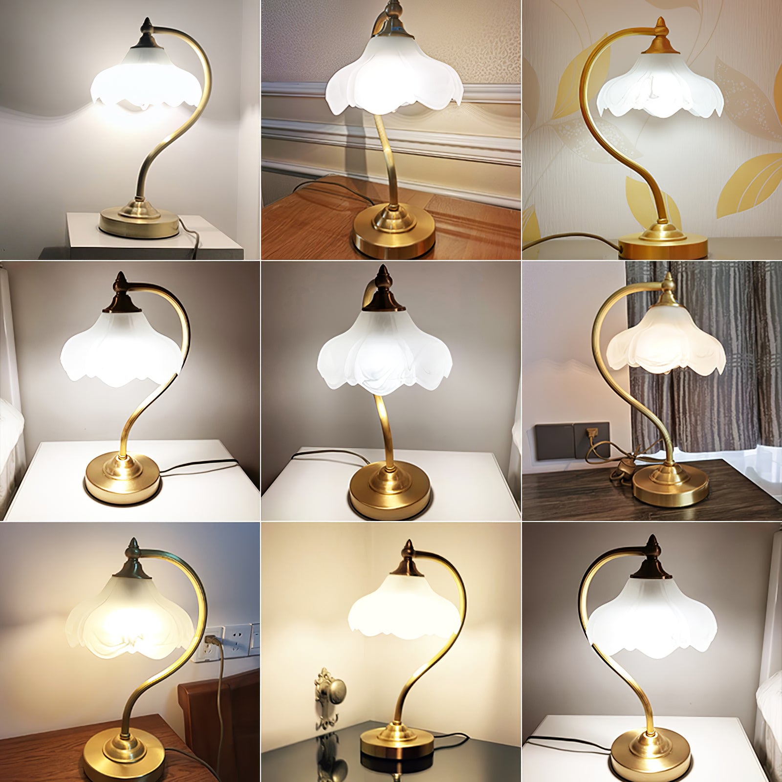 マグノリアフラワーテーブルランプ