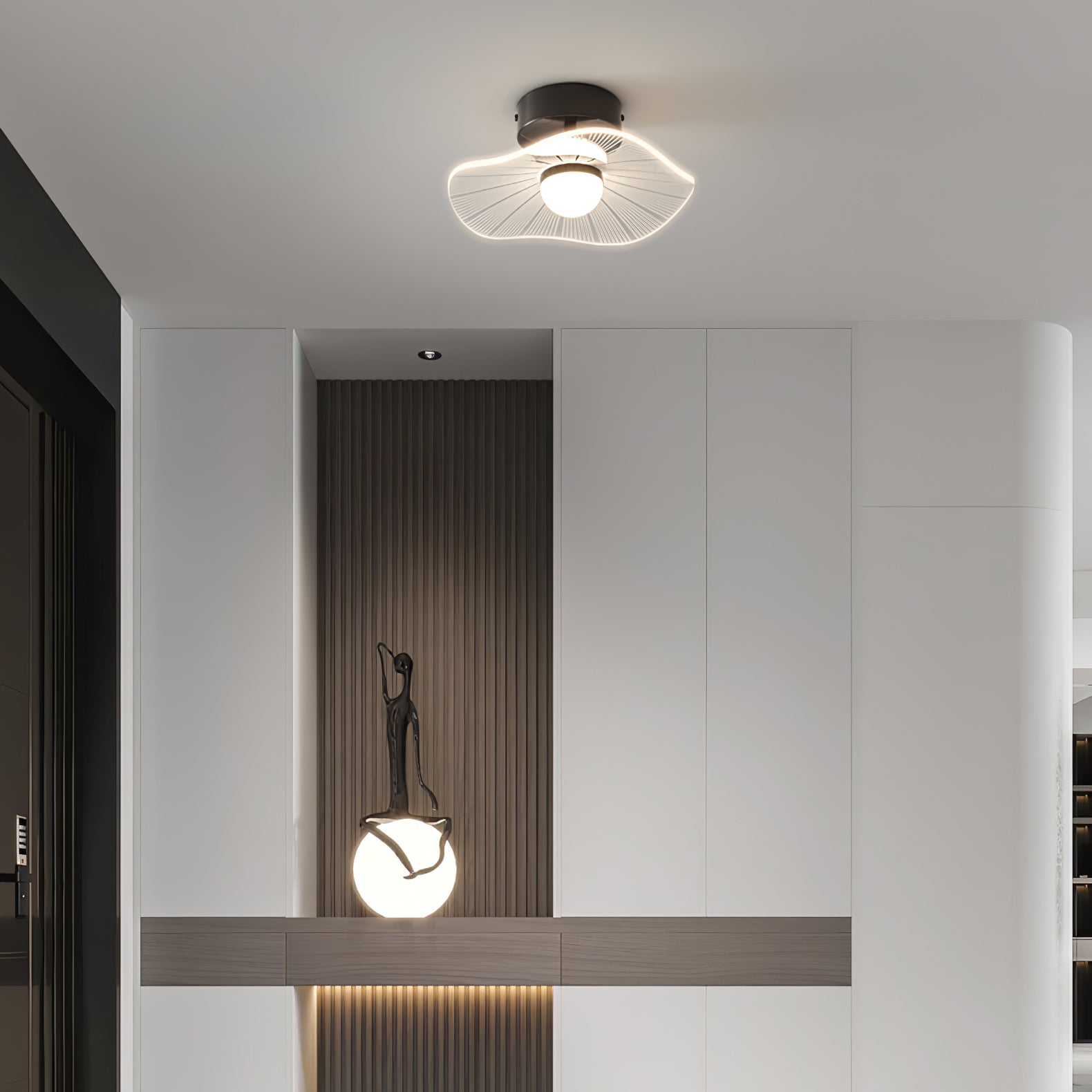 アクリル製蓮の葉の天井照明