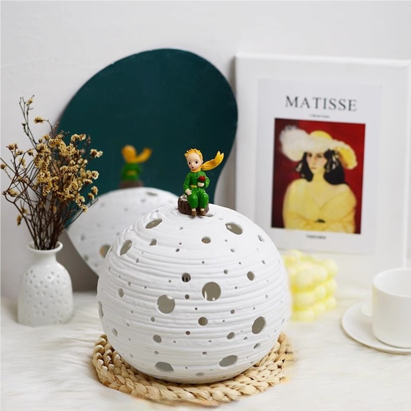 プラネットホワイト寝室用セラミックテーブルランプ