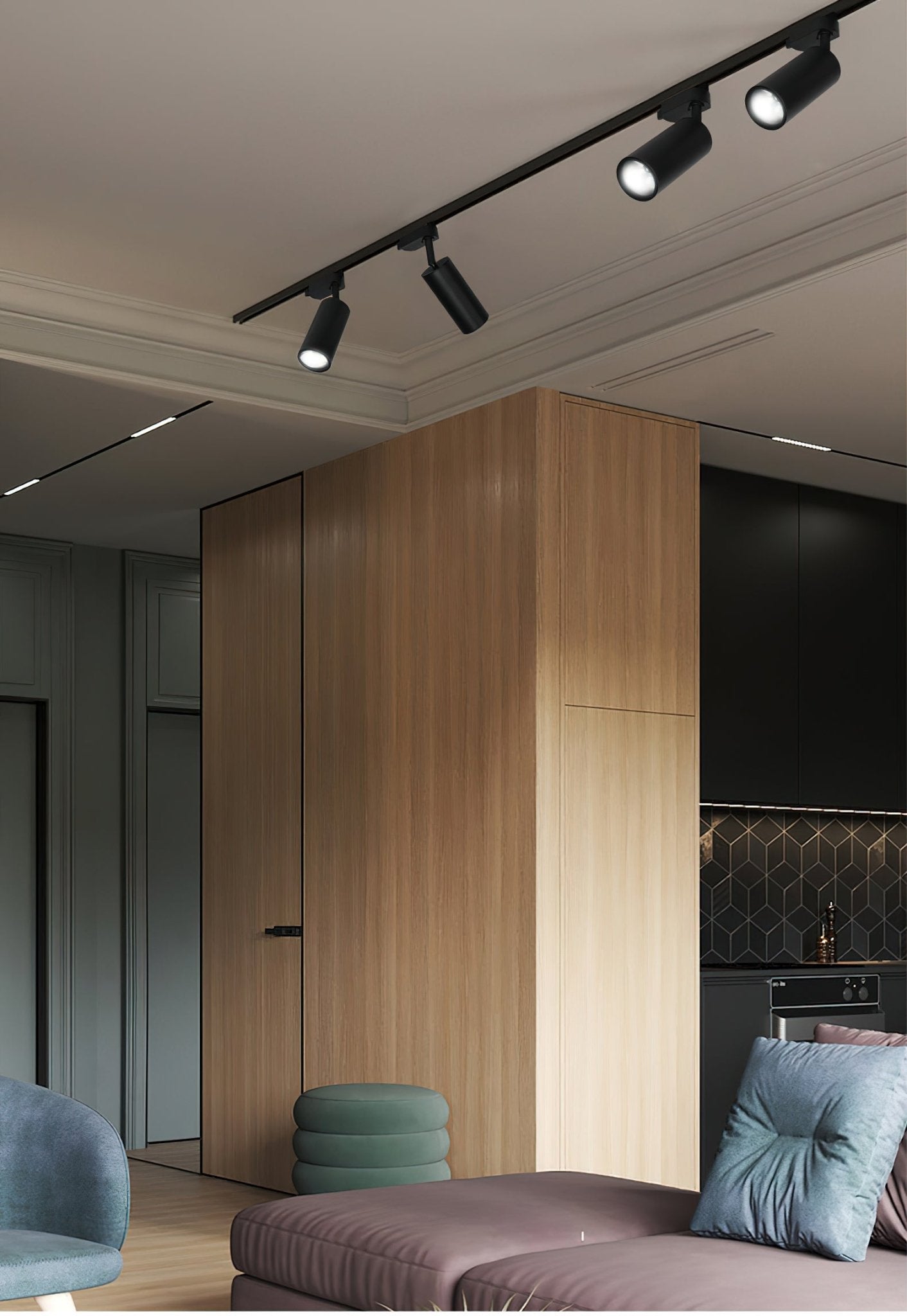 金色のレールトラックライト