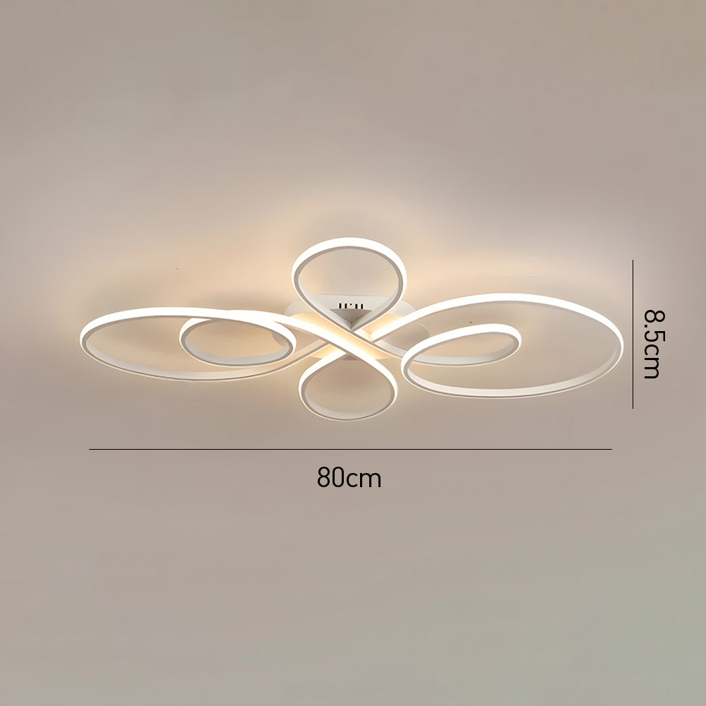 リビングルームに最適な、モダンな雰囲気の弓型メタルLEDシーリングライト